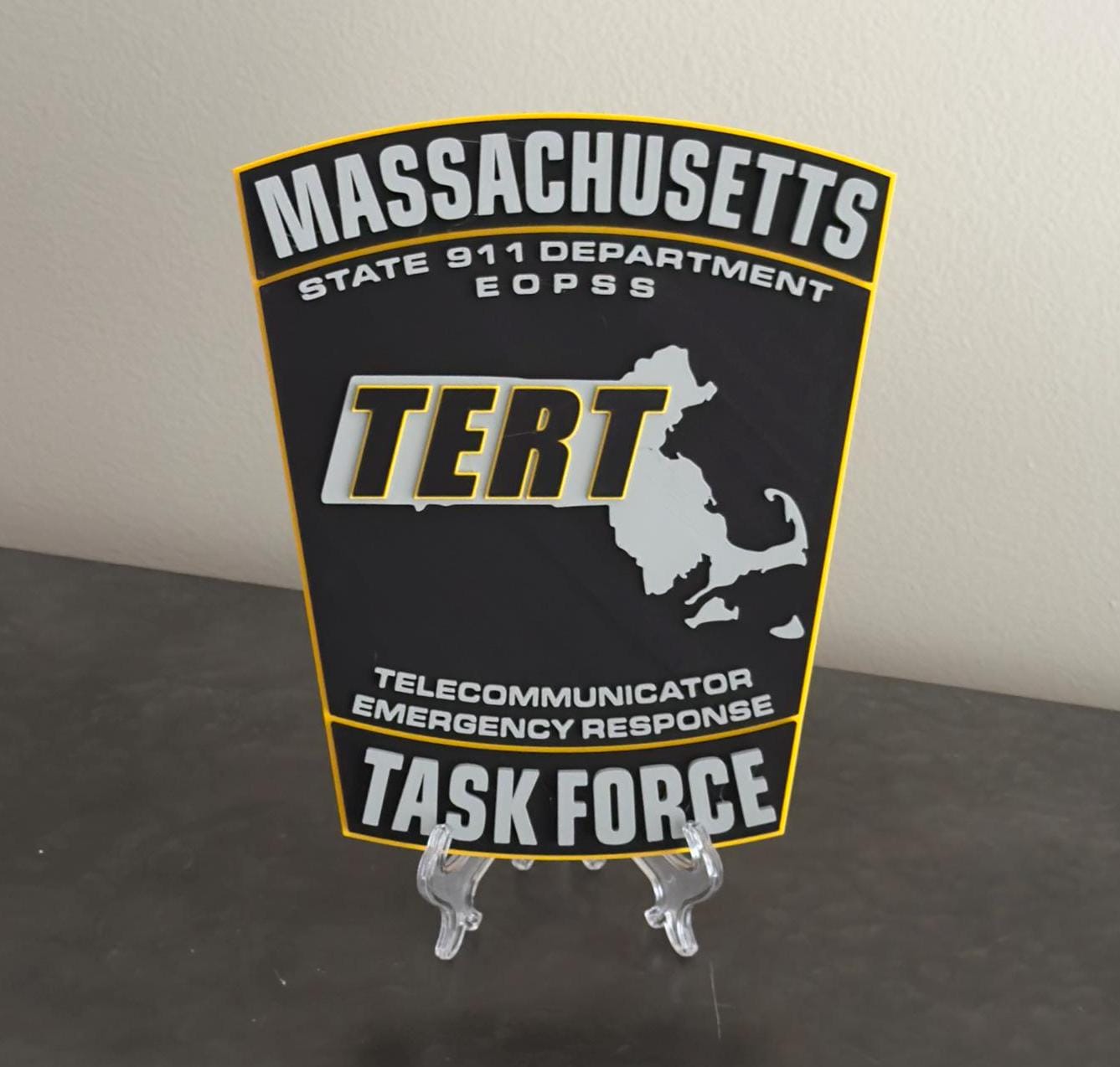 Massachusetts TERT Task Force 3D Embossed Plaque: First Responder Wall Art MA