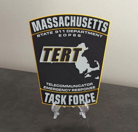 Massachusetts TERT Task Force 3D Embossed Plaque: First Responder Wall Art MA