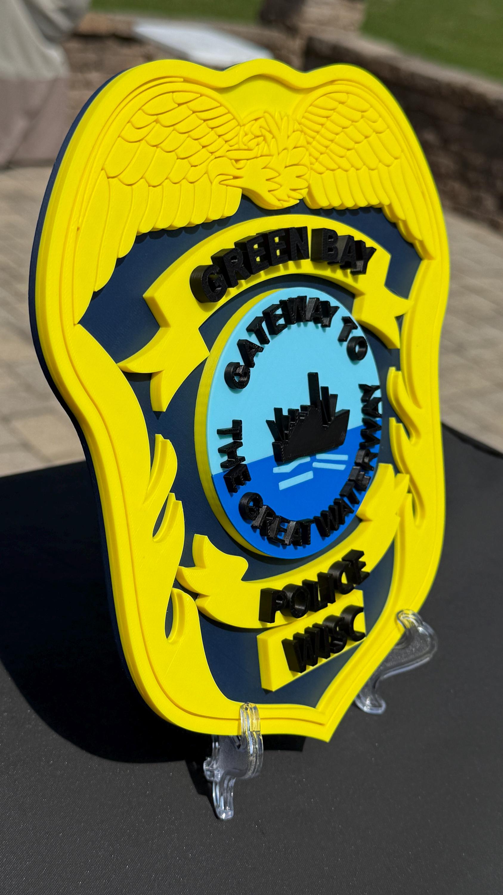 Green Bay Police Department 3D Embossed Plaque: First Responder Wall Art Wisconsin