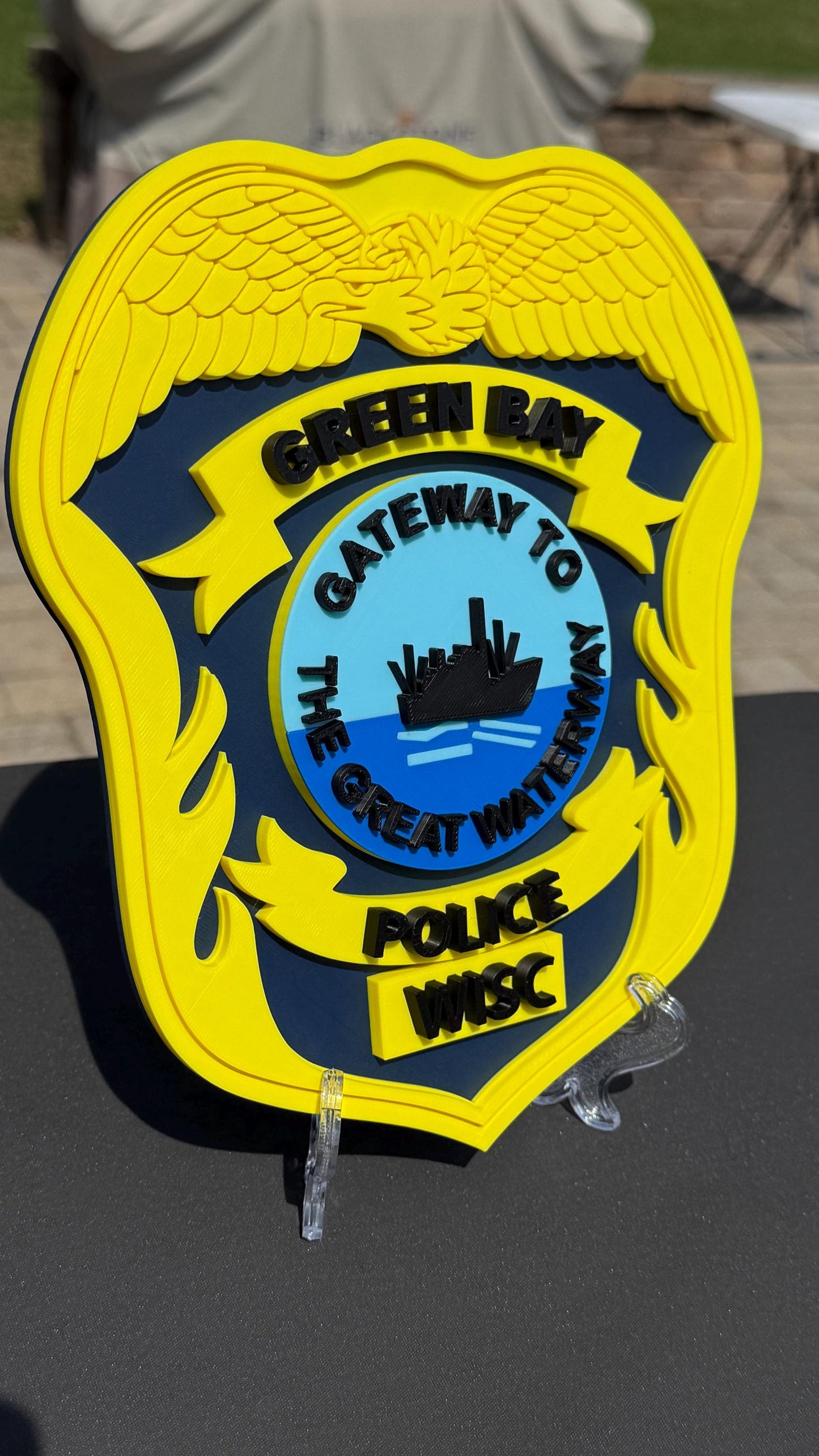 Green Bay Police Department 3D Embossed Plaque: First Responder Wall Art Wisconsin