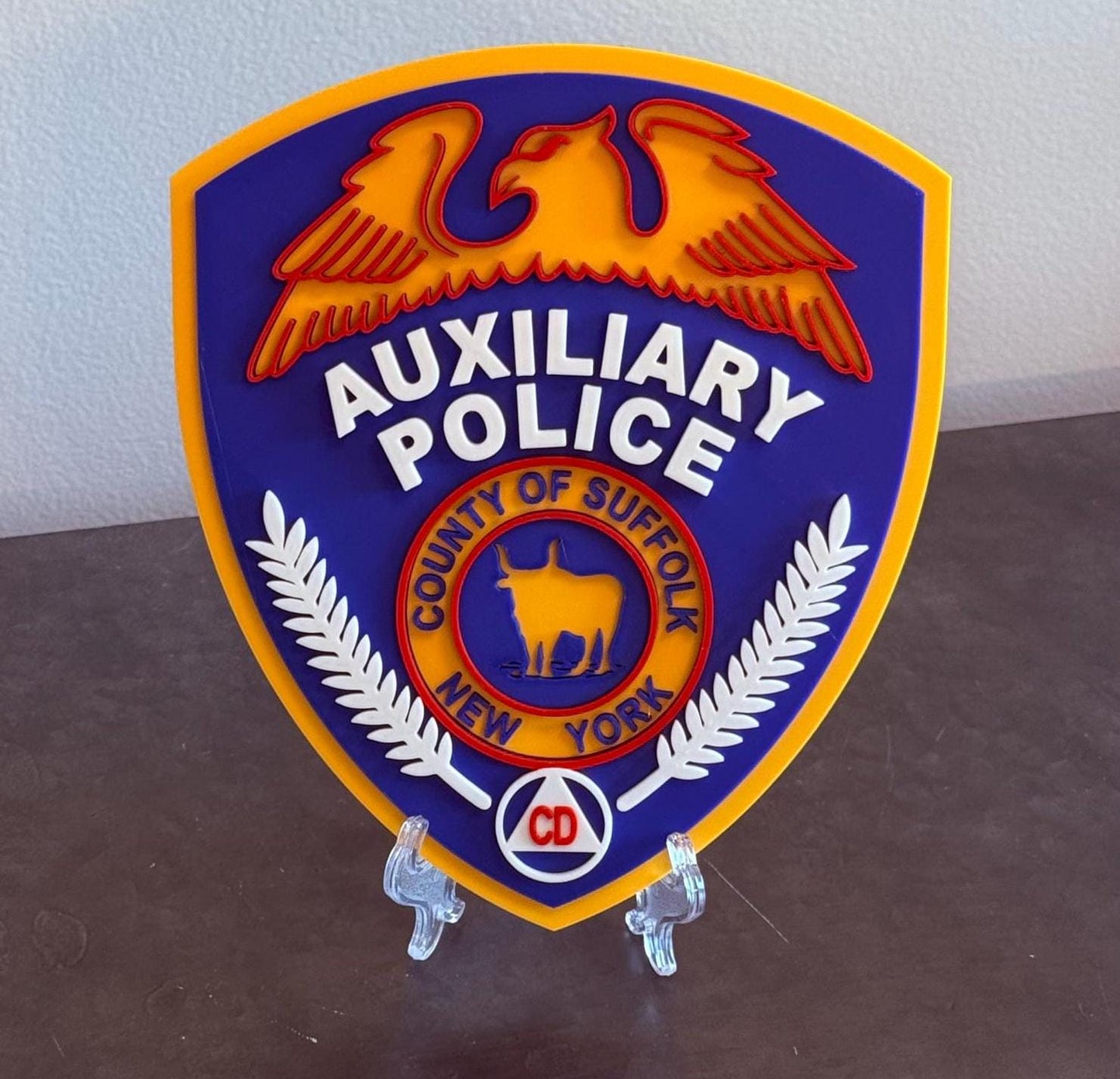 Suffolk County Police Auxiliary 3D Plaque, First Responder Wall Art New York