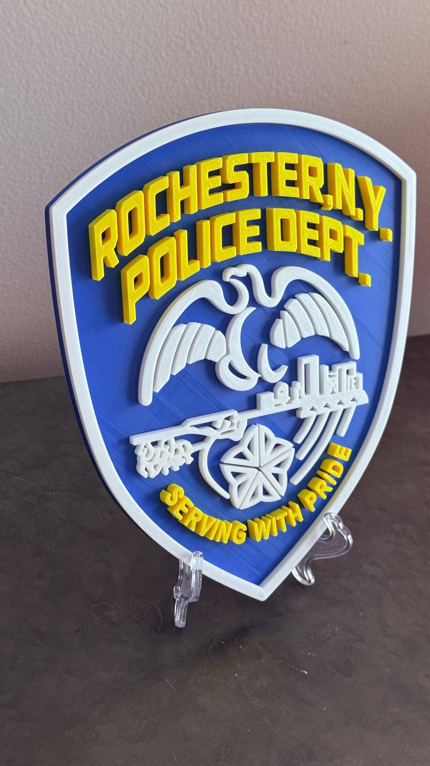 Rochester Police Department 3D Embossed Plaque: First Responder Wall Art New York