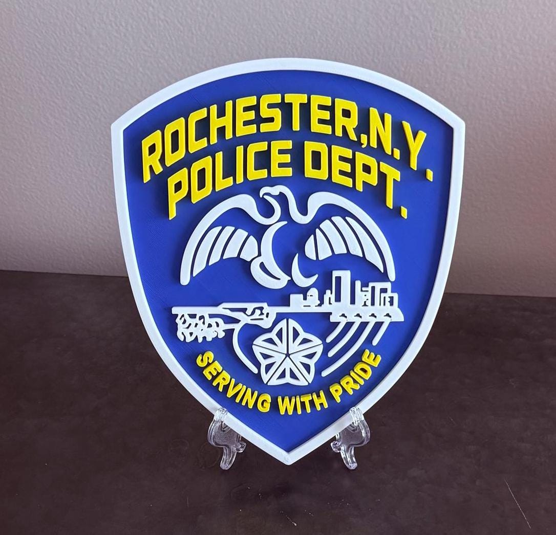 Rochester Police Department 3D Embossed Plaque: First Responder Wall Art New York