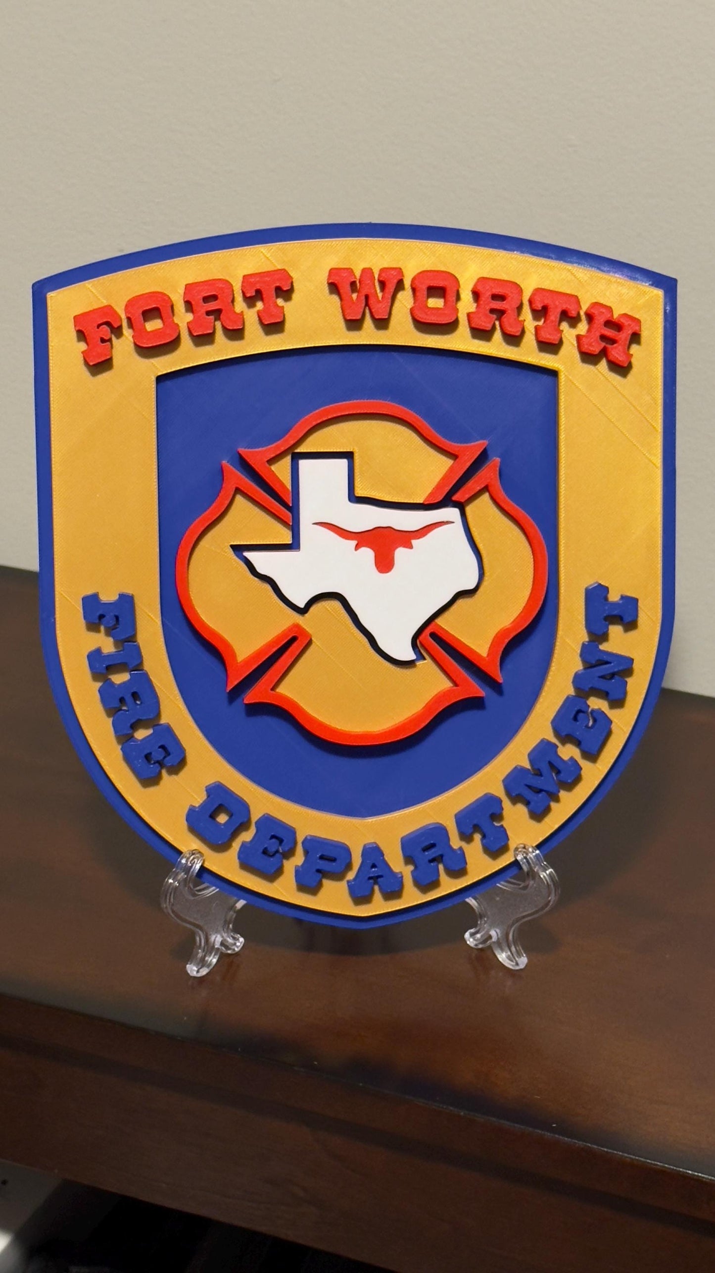 Fort Worth Fire Department 3D Plaque: Texas First Responder Wall Art Firefighter Gift