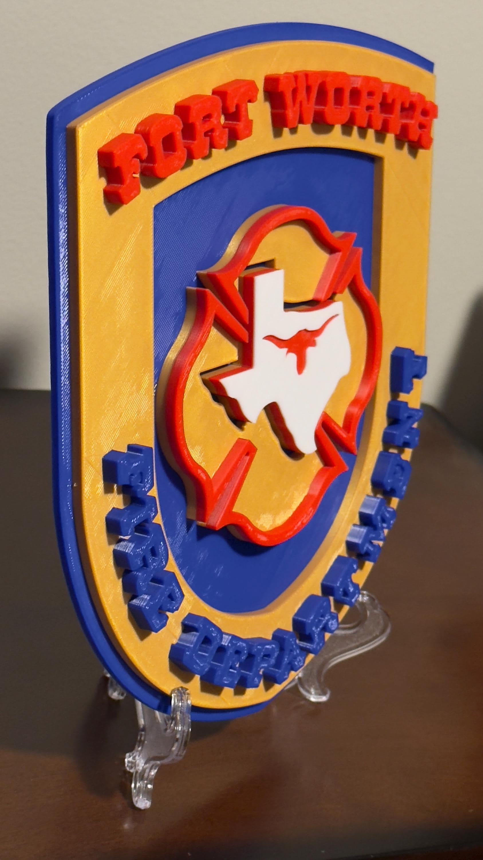 Fort Worth Fire Department 3D Plaque: Texas First Responder Wall Art Firefighter Gift