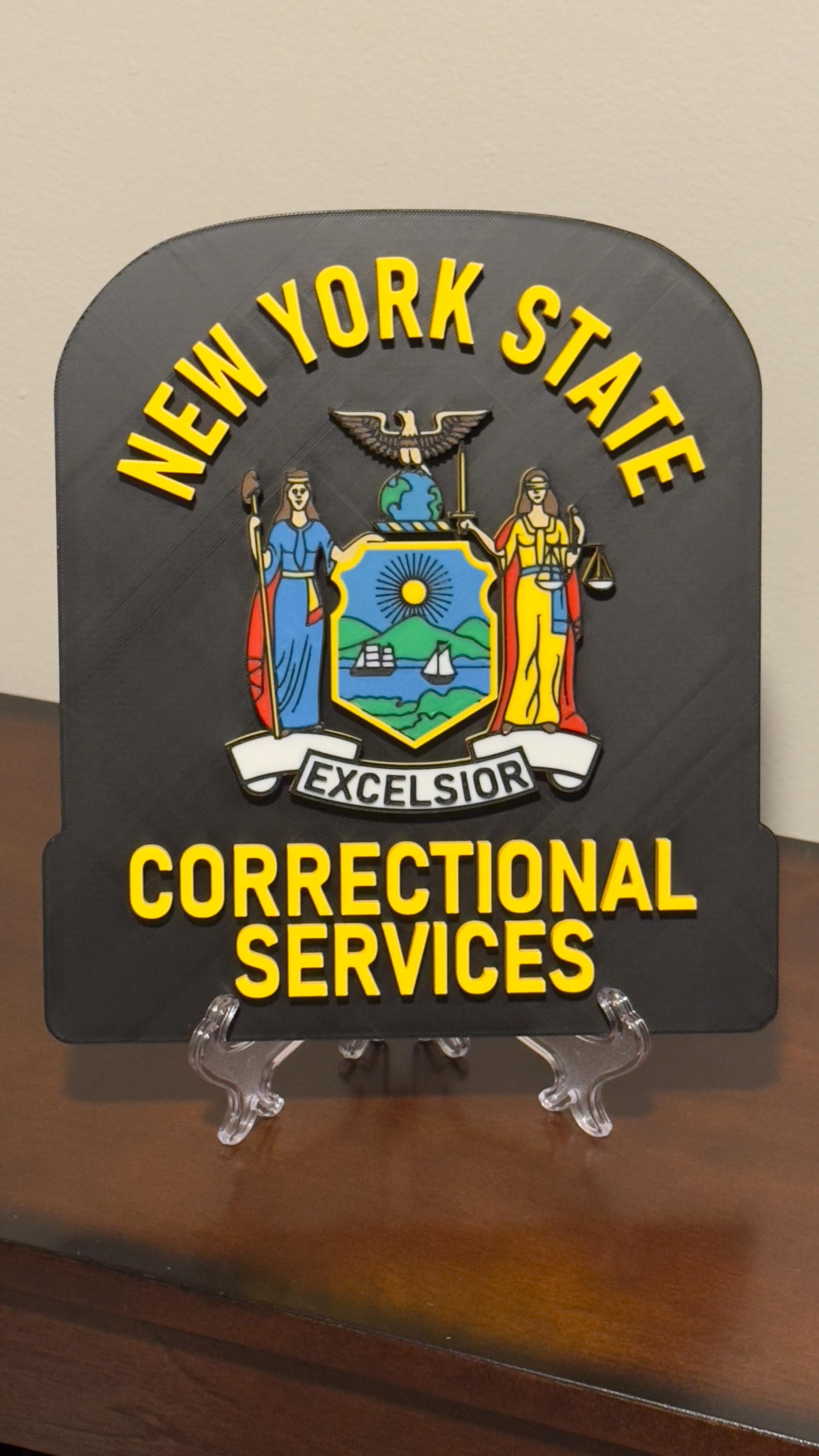 NYS Correctional Officer 3D Plaque Embossed First Responder Wall Art New York State New York