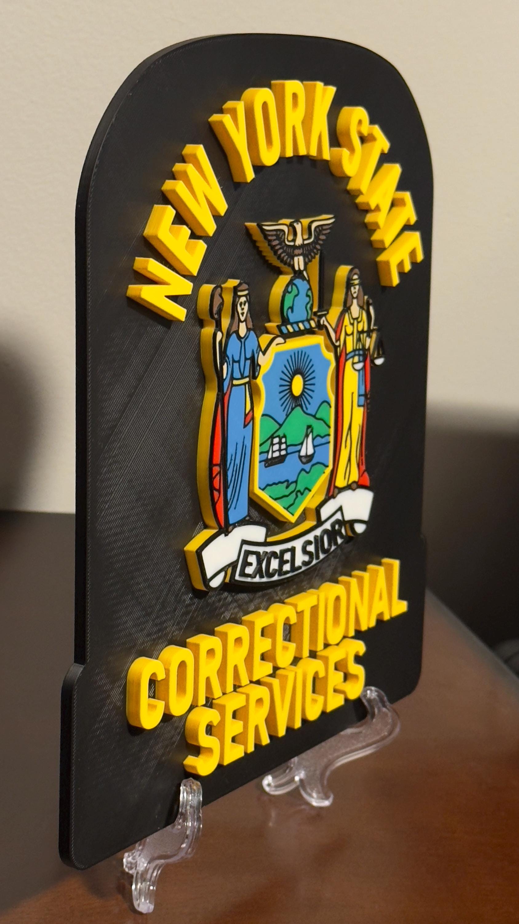 NYS Correctional Officer 3D Plaque Embossed First Responder Wall Art New York State New York