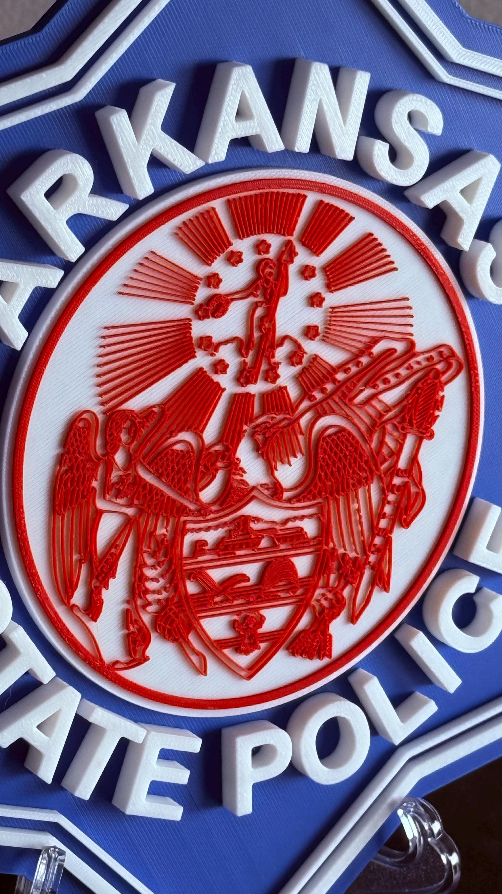 Arkansas State Police 3D Embossed Plaque: First Responder Wall Art