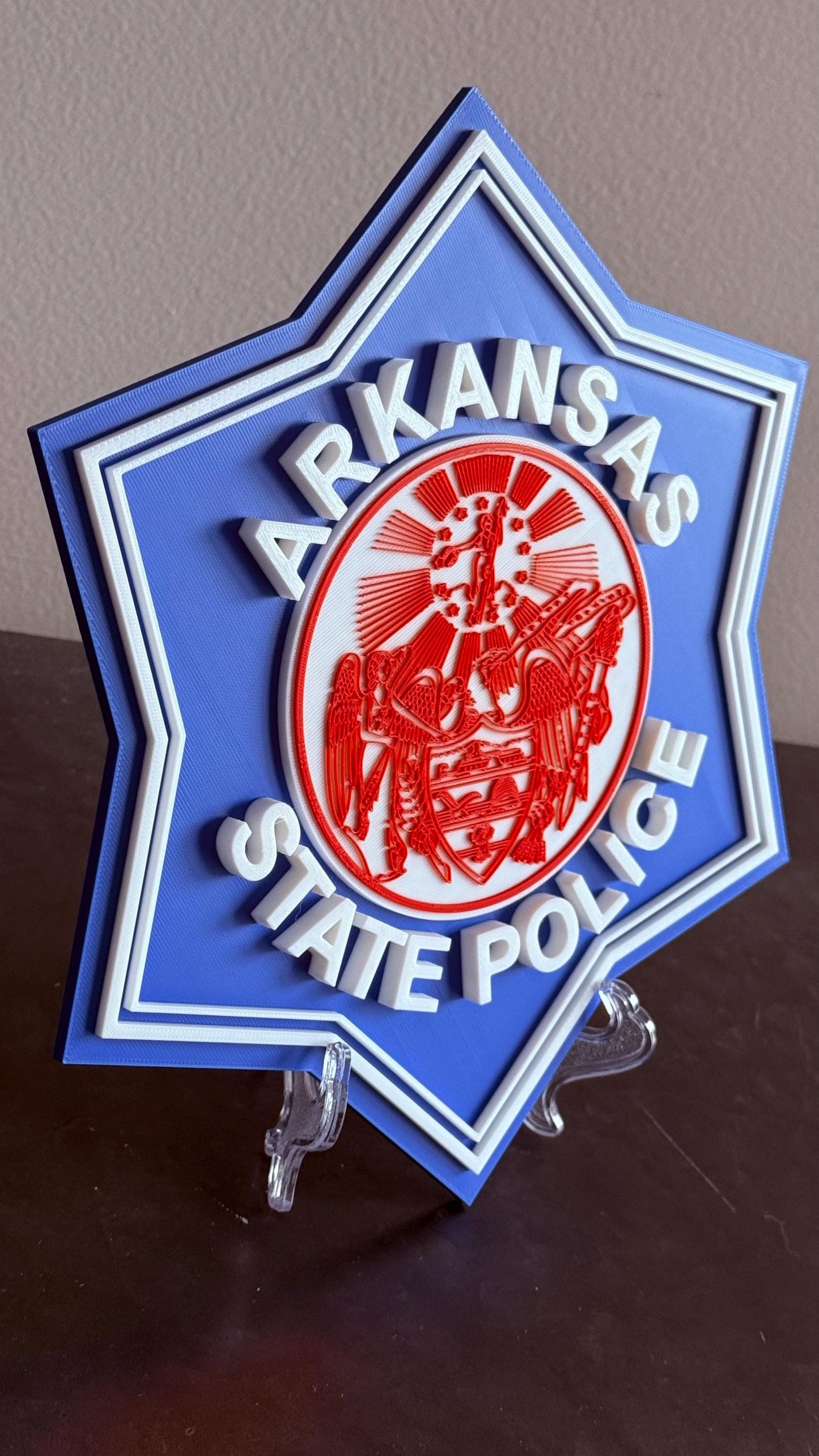 Arkansas State Police 3D Embossed Plaque: First Responder Wall Art