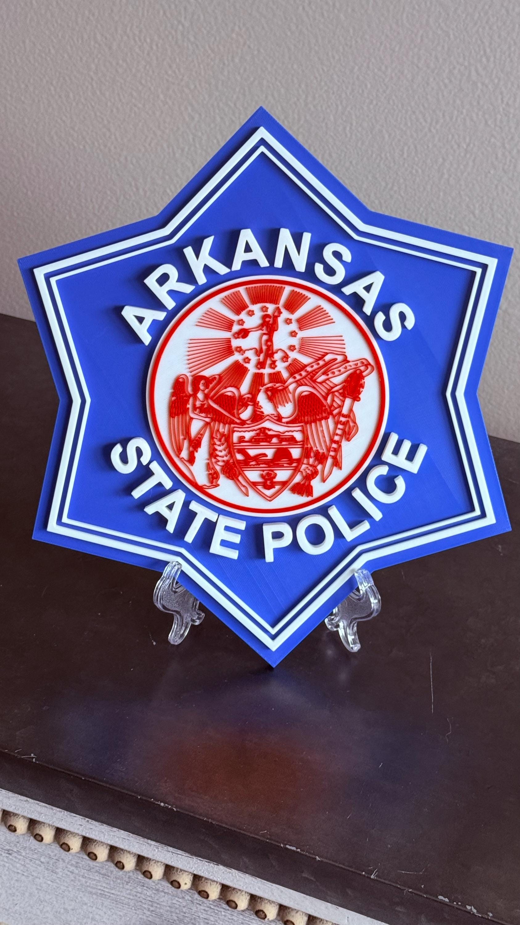 Arkansas State Police 3D Embossed Plaque: First Responder Wall Art