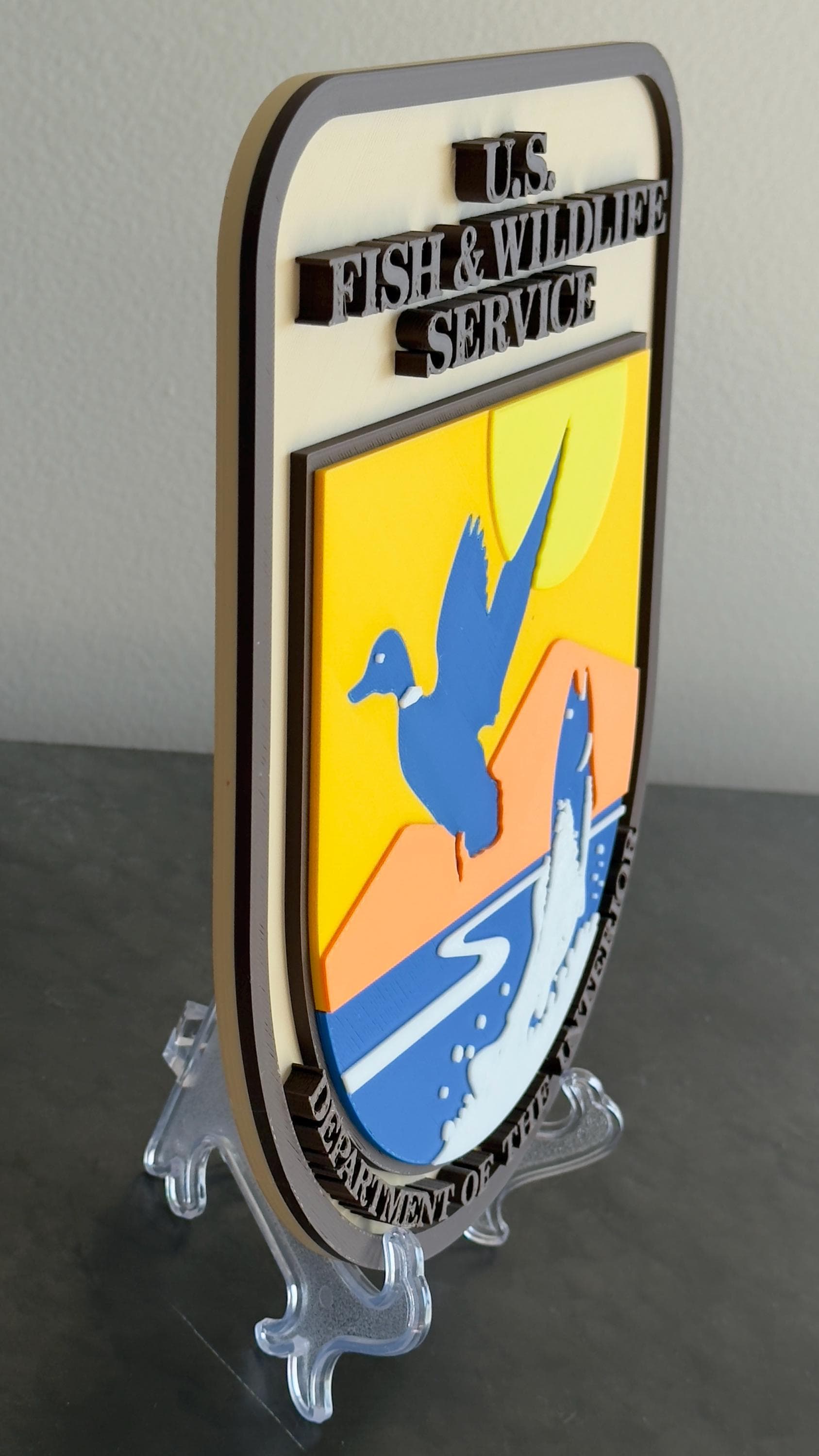 US Fish & Wildlife Service 3D Embossed Plaque - First Responder Wall Art Government