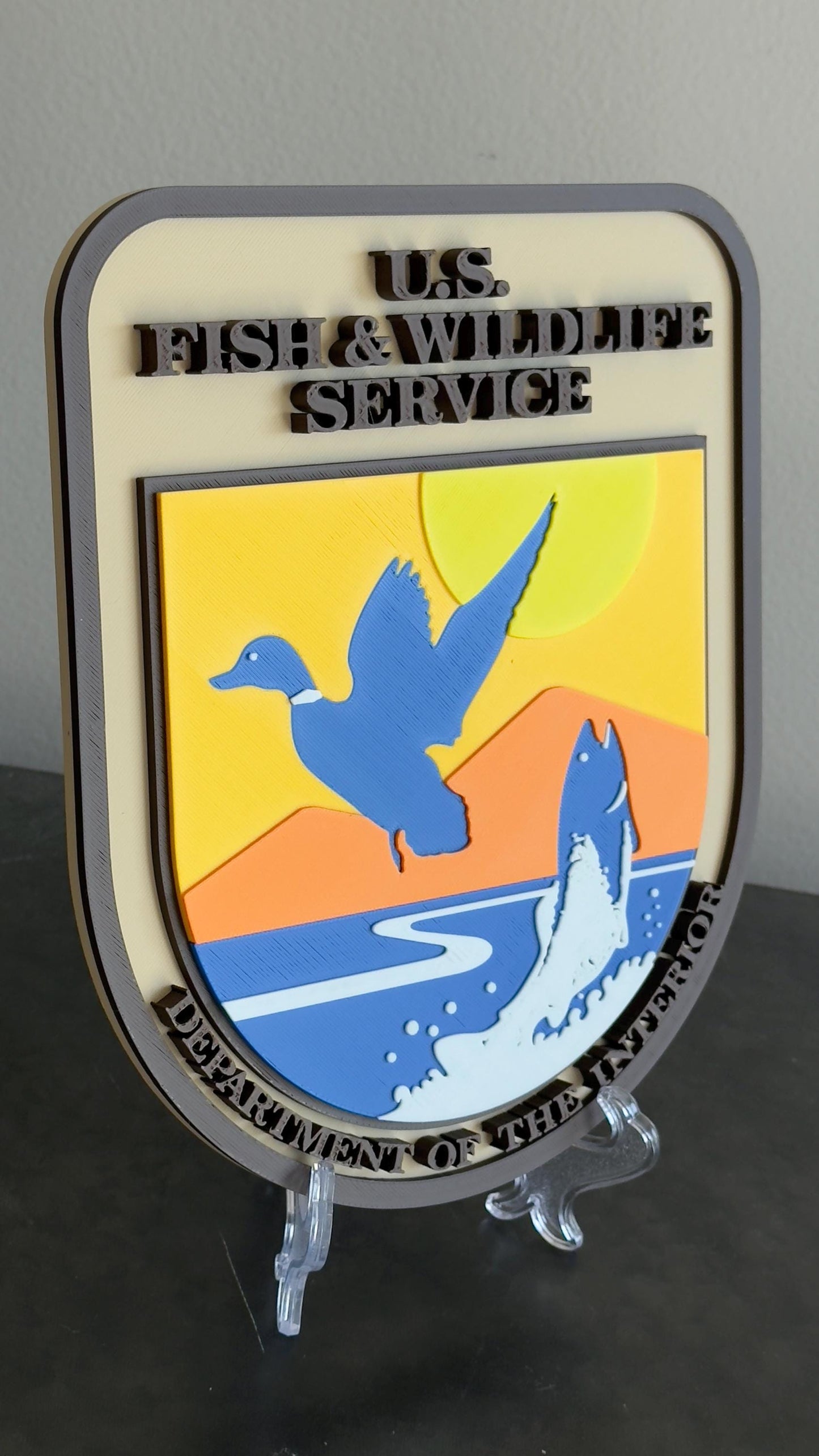 US Fish & Wildlife Service 3D Embossed Plaque - First Responder Wall Art Government