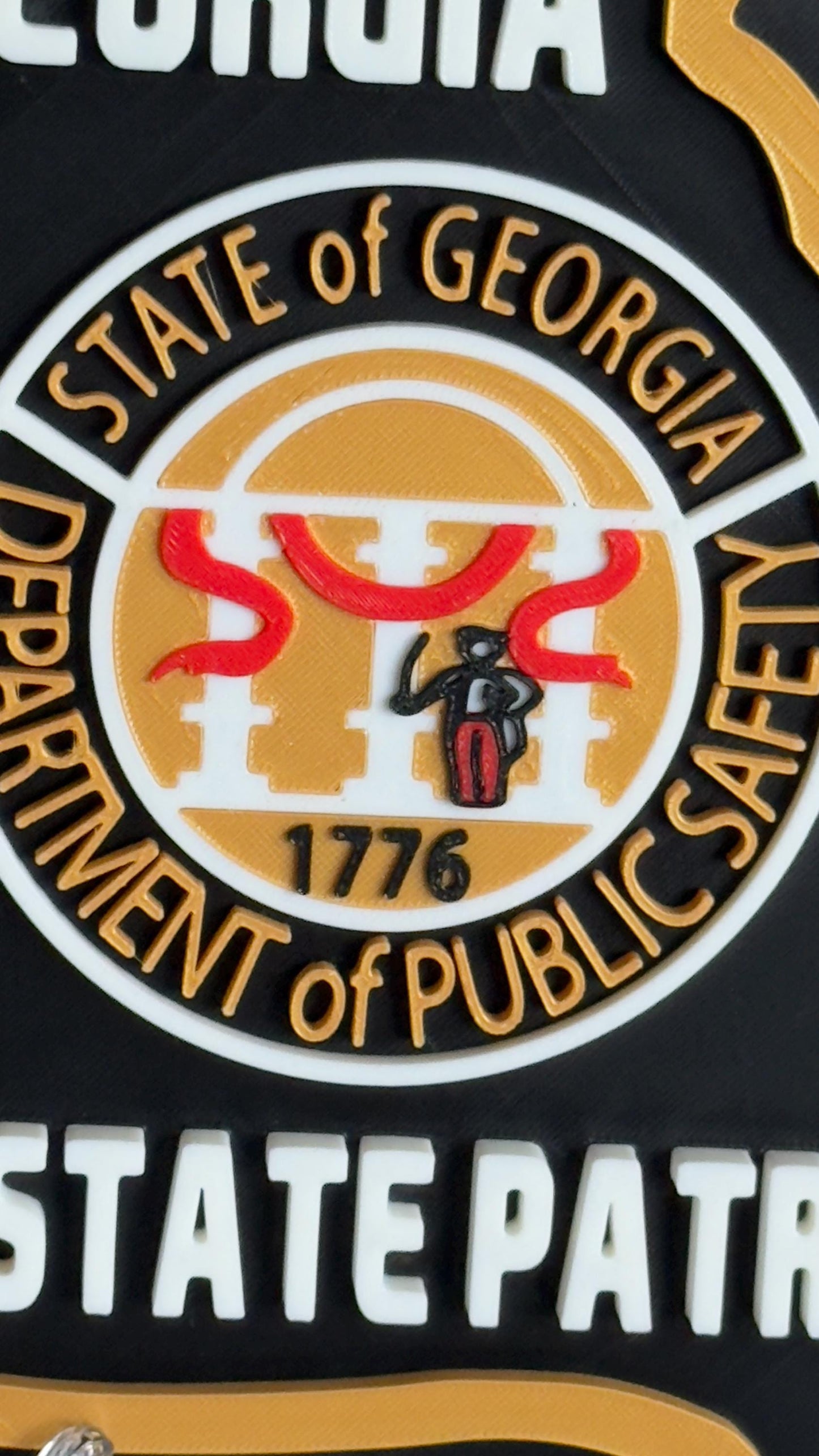 Georgia State Patrol Plaque: 3D Embossed First Responder Wall Art