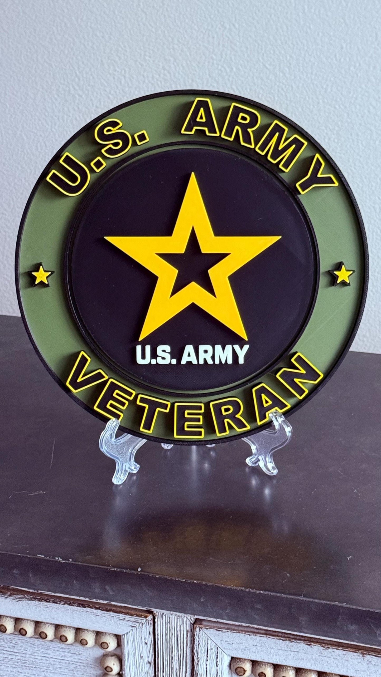 US Army Veteran Gift: 3D Embossed Display Plaque Government
