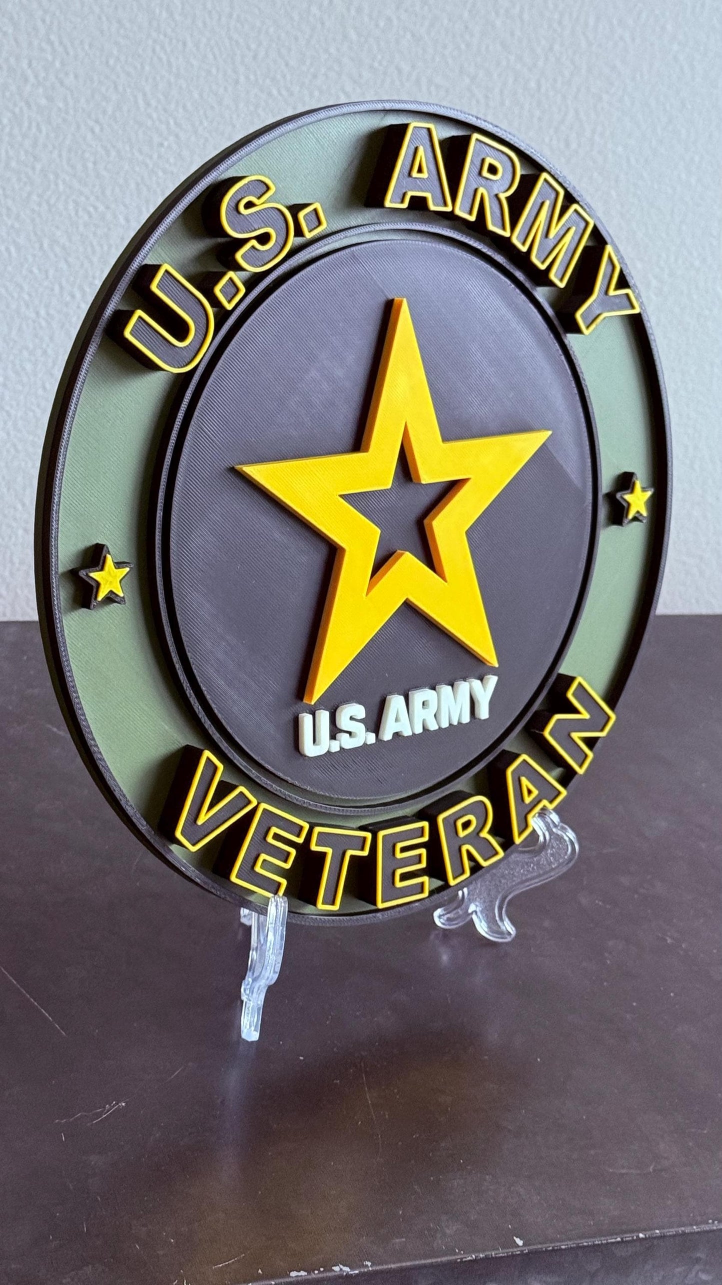 US Army Veteran Gift: 3D Embossed Display Plaque Government