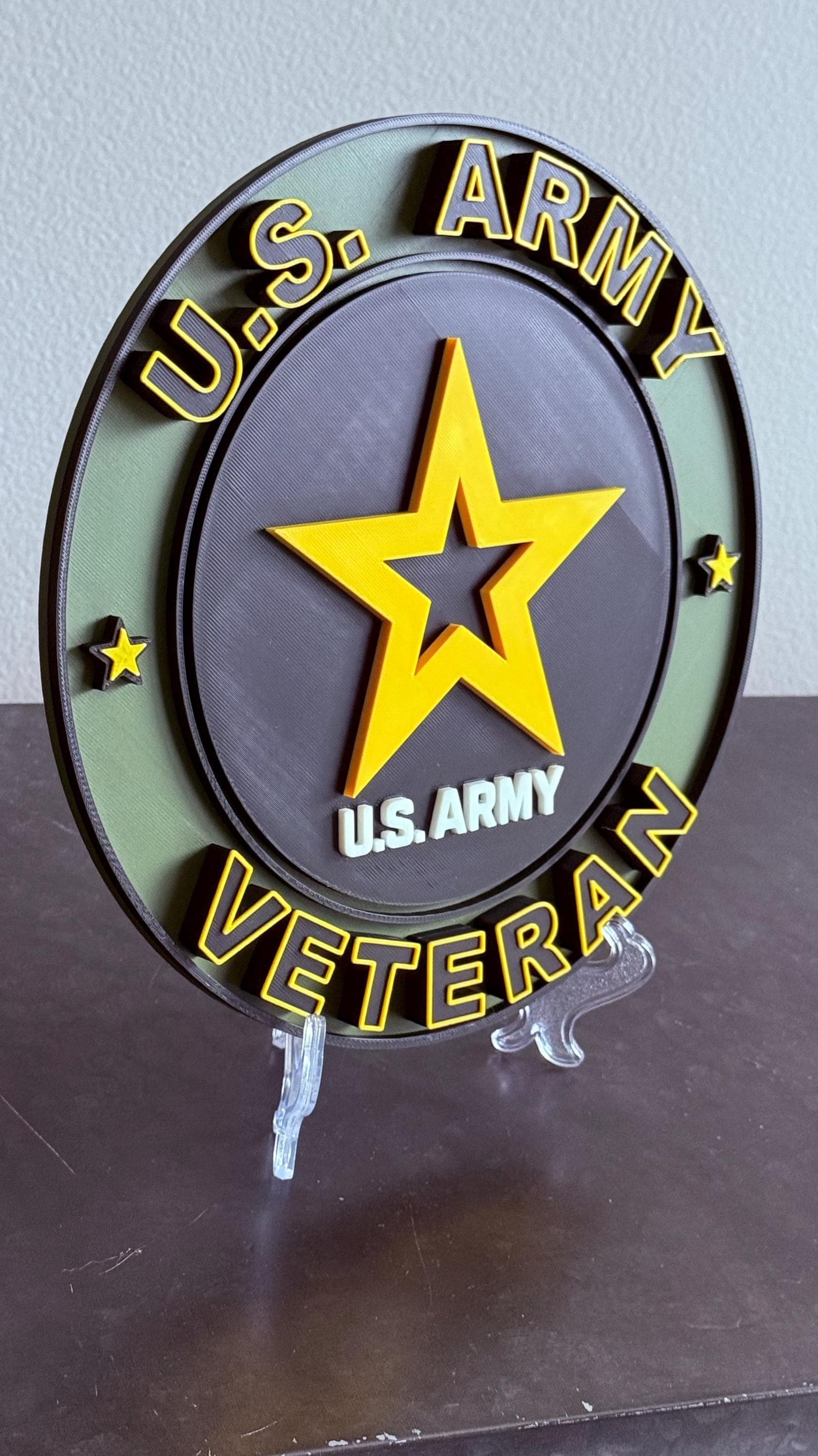 US Army Veteran Gift: 3D Embossed Display Plaque Government