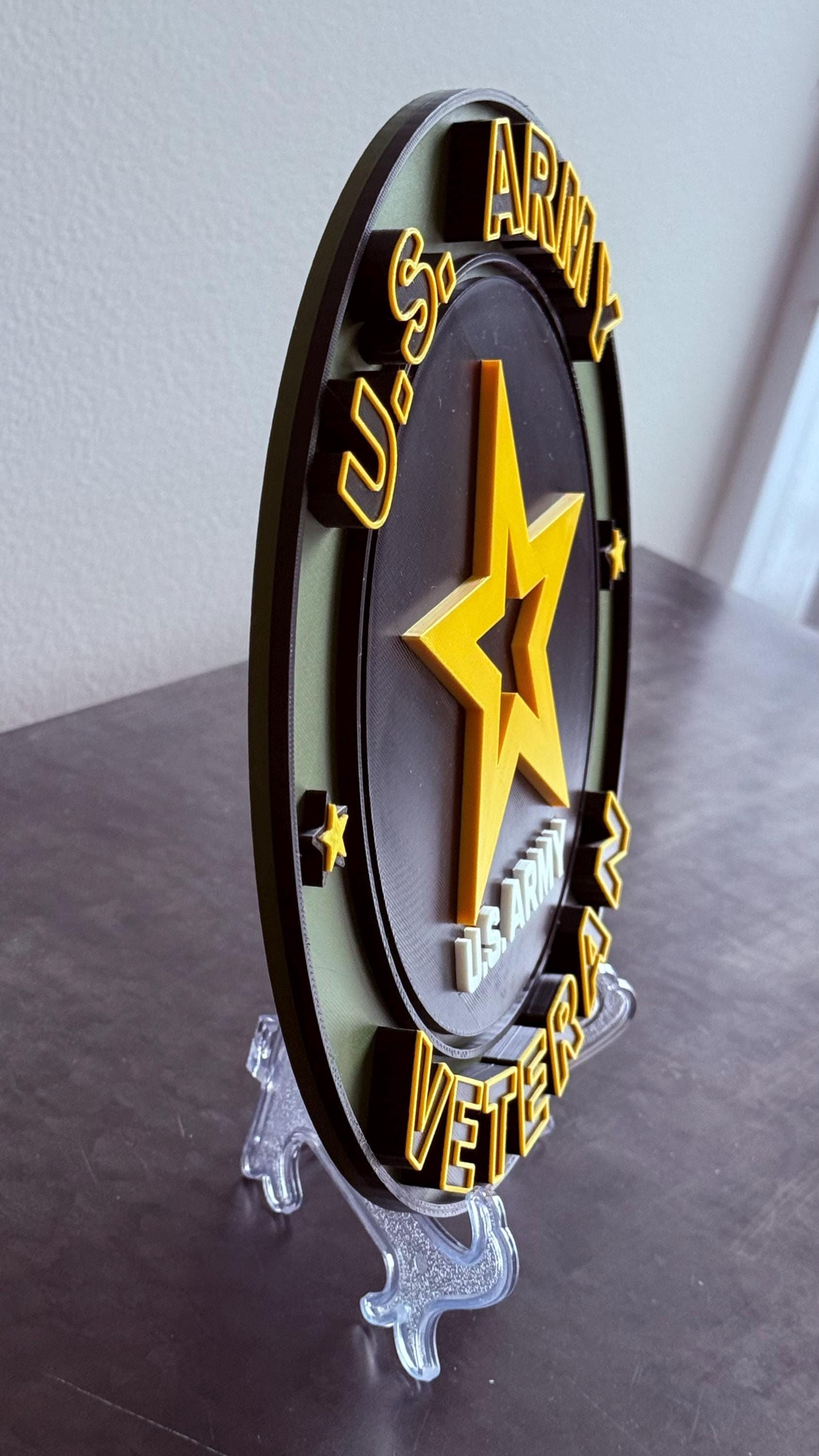 US Army Veteran Gift: 3D Embossed Display Plaque Government