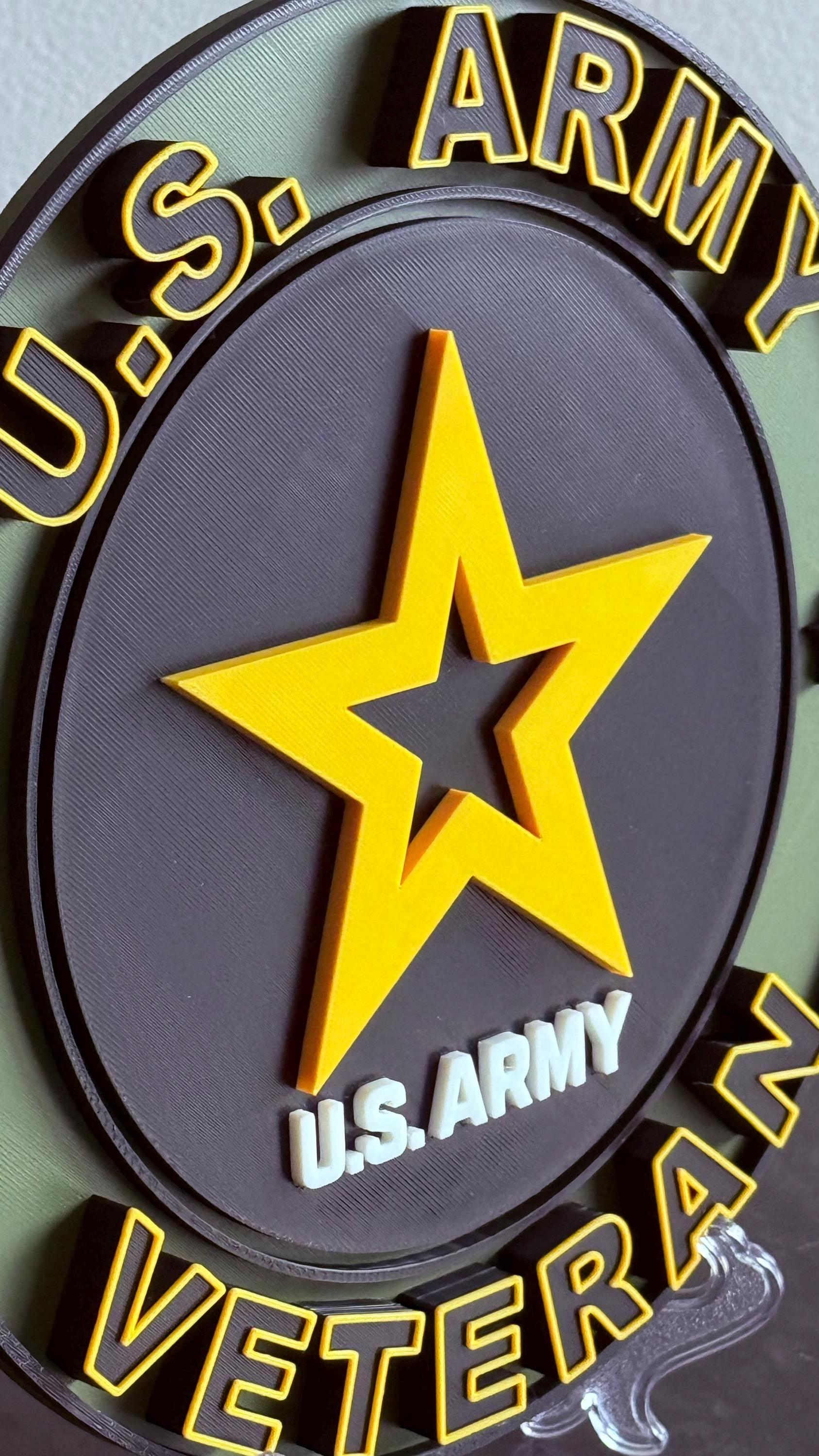 US Army Veteran Gift: 3D Embossed Display Plaque Government