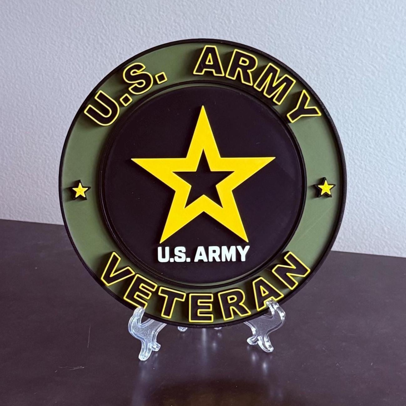 US Army Veteran Gift: 3D Embossed Display Plaque Government