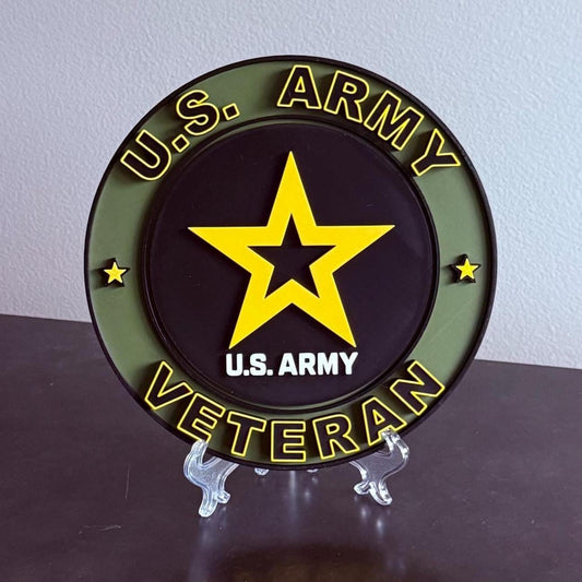 US Army Veteran Gift: 3D Embossed Display Plaque Government
