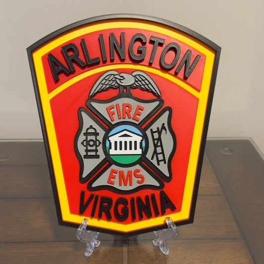 Arlington Virginia Fire Department 3D Embossed Display Plaque