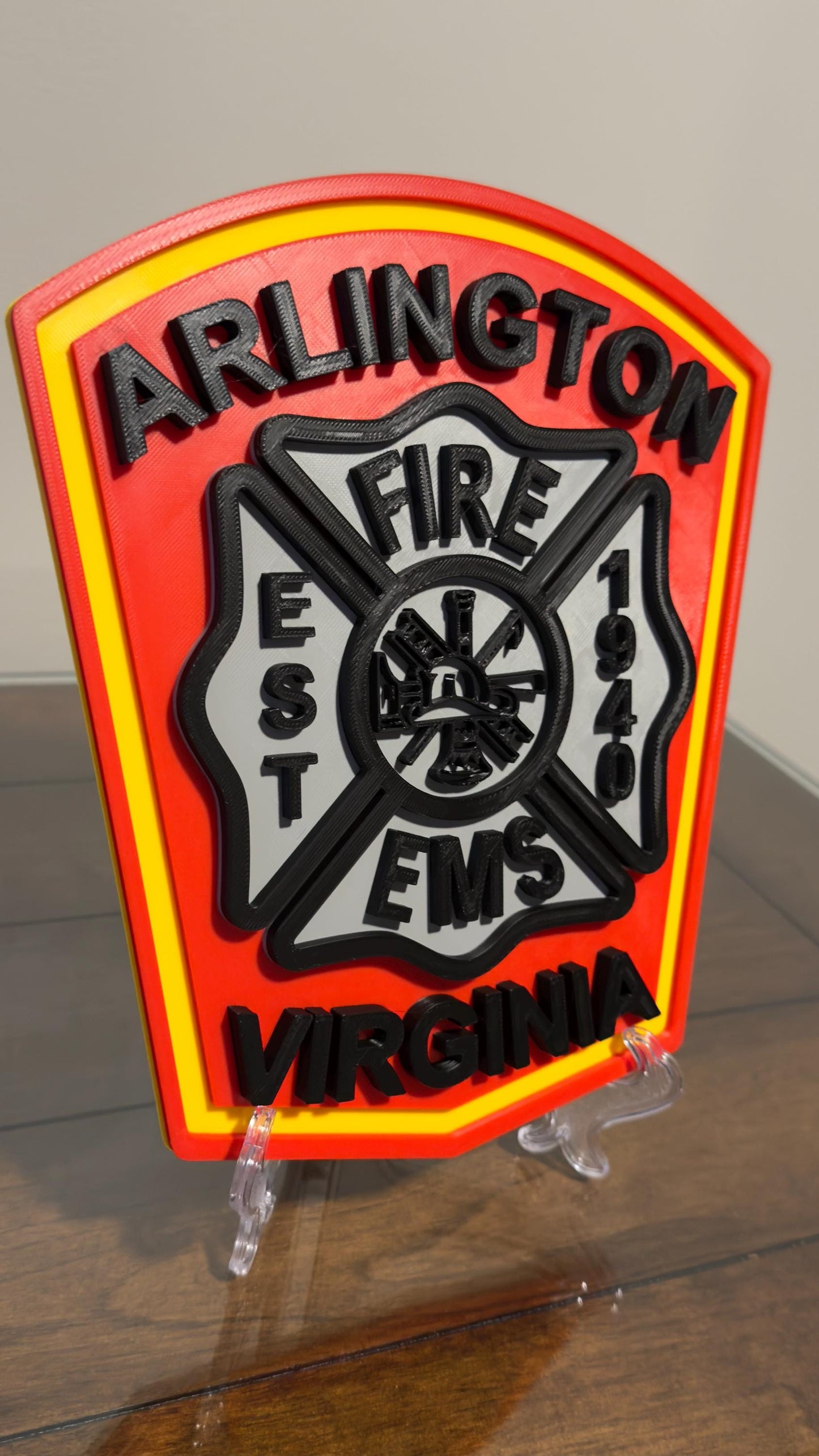 Arlington Virginia Fire Department 3D Embossed Logo Plaque