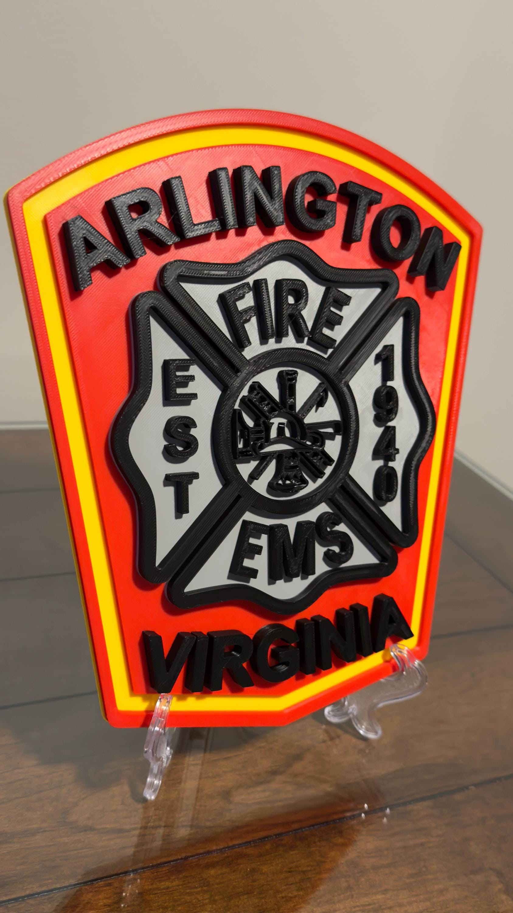Arlington Virginia Fire Department 3D Embossed Logo Plaque