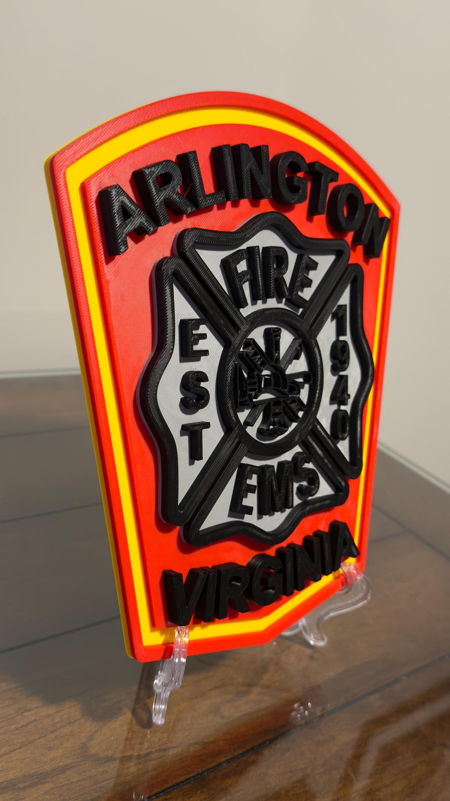 Arlington Virginia Fire Department 3D Embossed Logo Plaque
