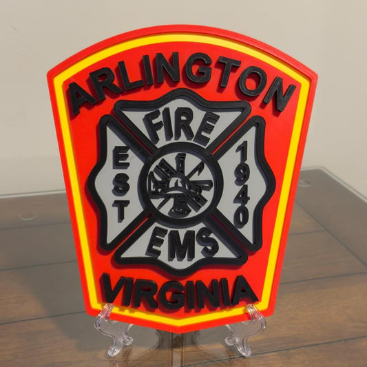 Arlington Virginia Fire Department 3D Embossed Logo Plaque