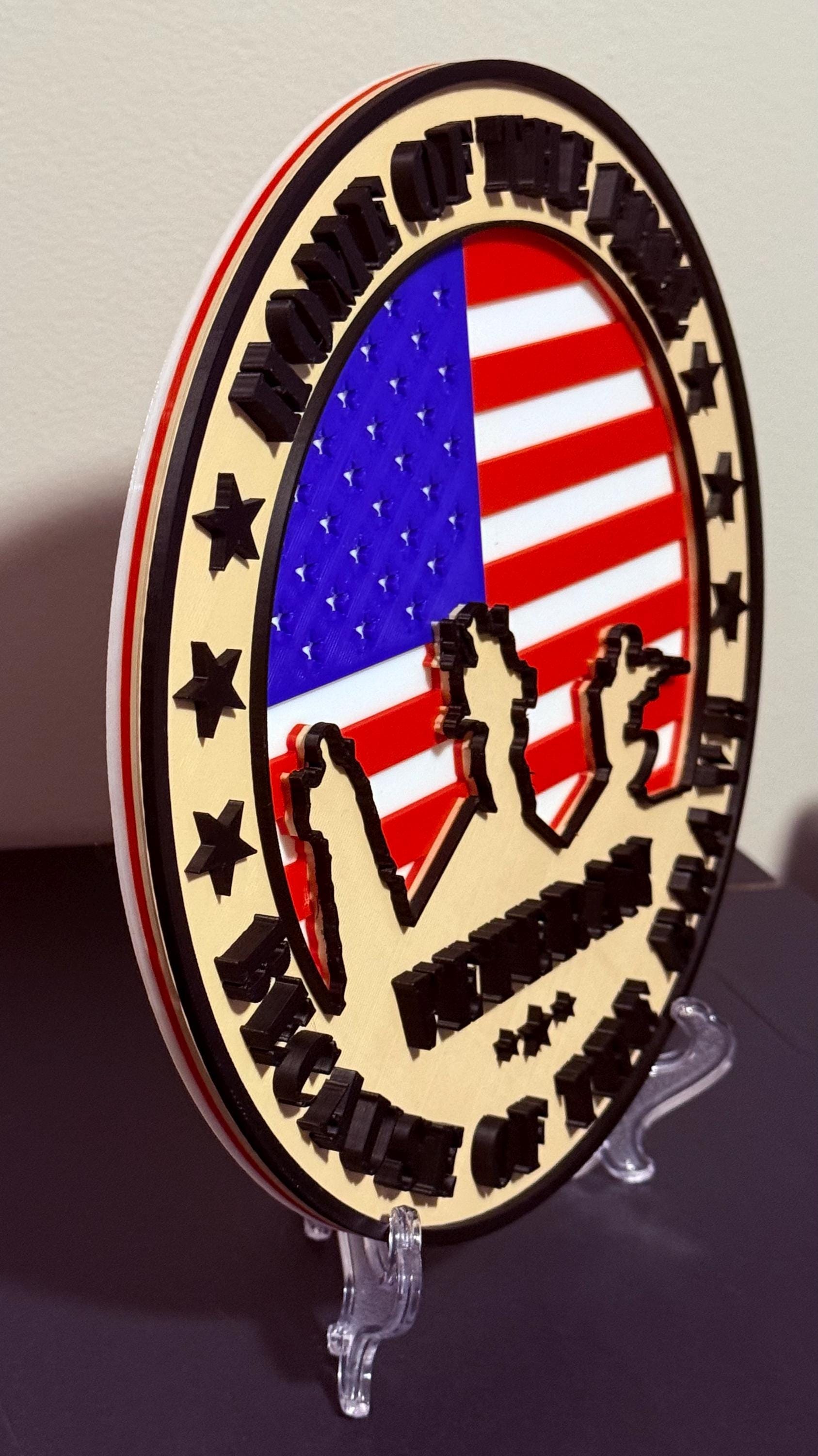 Veteran 3D Plaque Home Of The Free, Military Wall Art Display Plaque Government