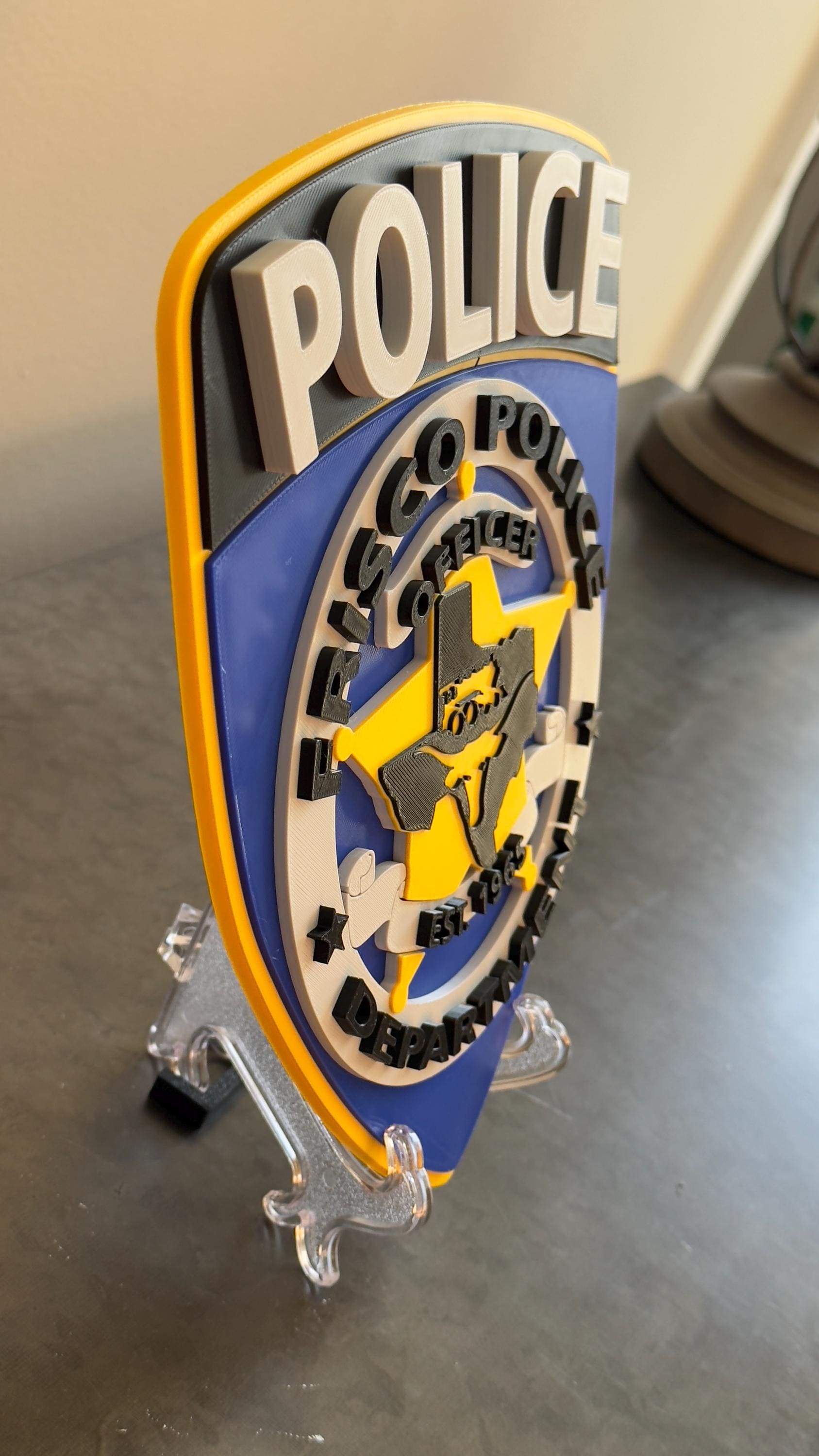 Frisco Police Department 3D Plaque – Texas First Responder Wall Art