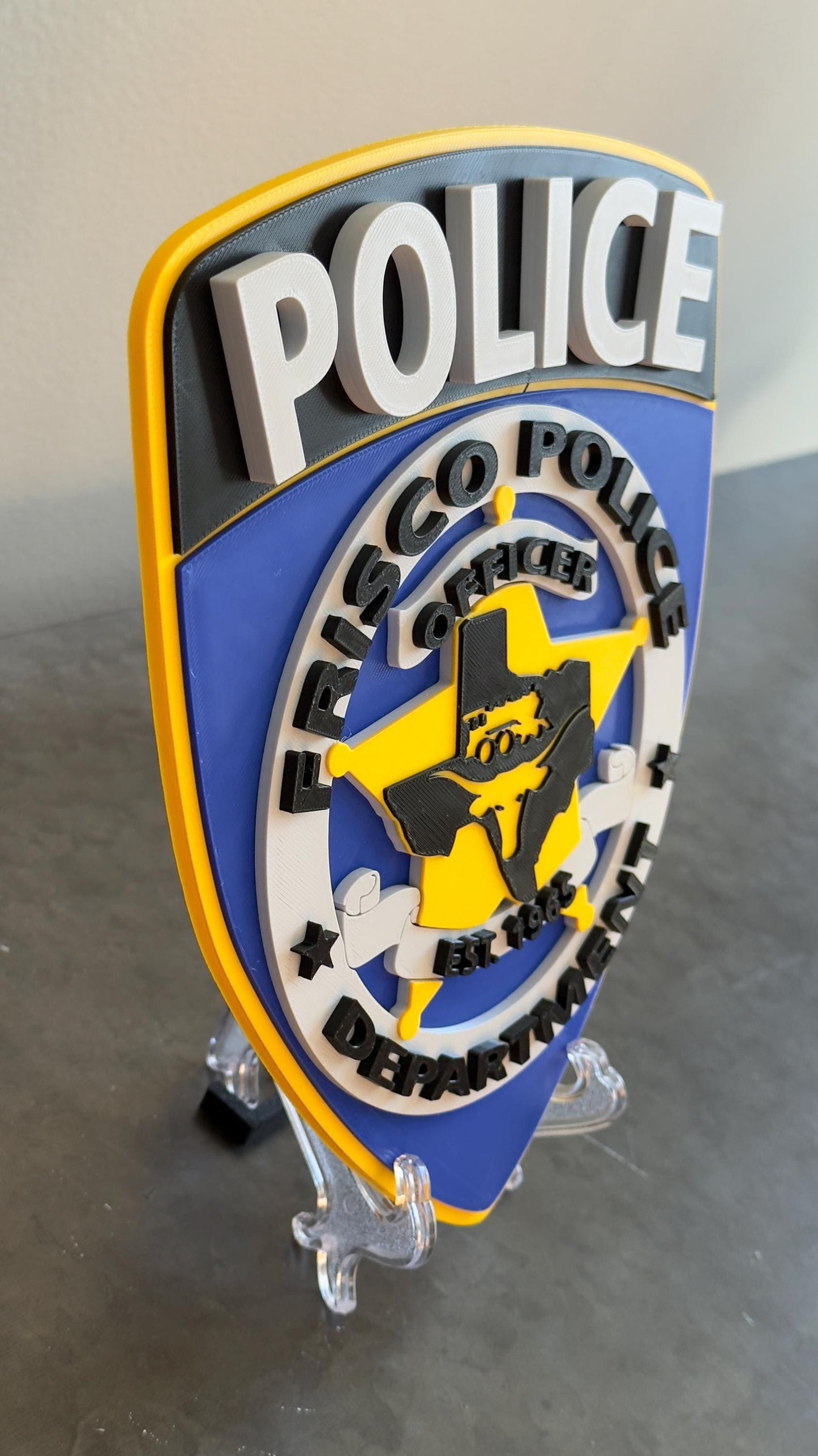 Frisco Police Department 3D Plaque – Texas First Responder Wall Art