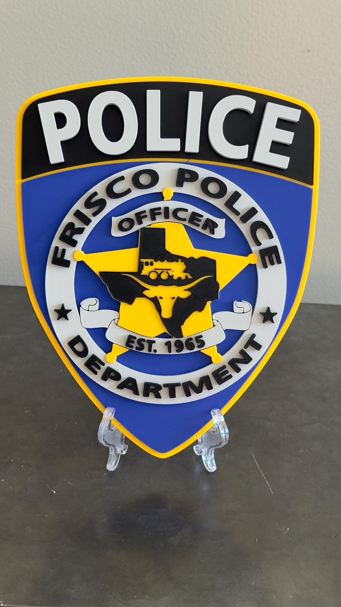 Frisco Police Department 3D Plaque – Texas First Responder Wall Art