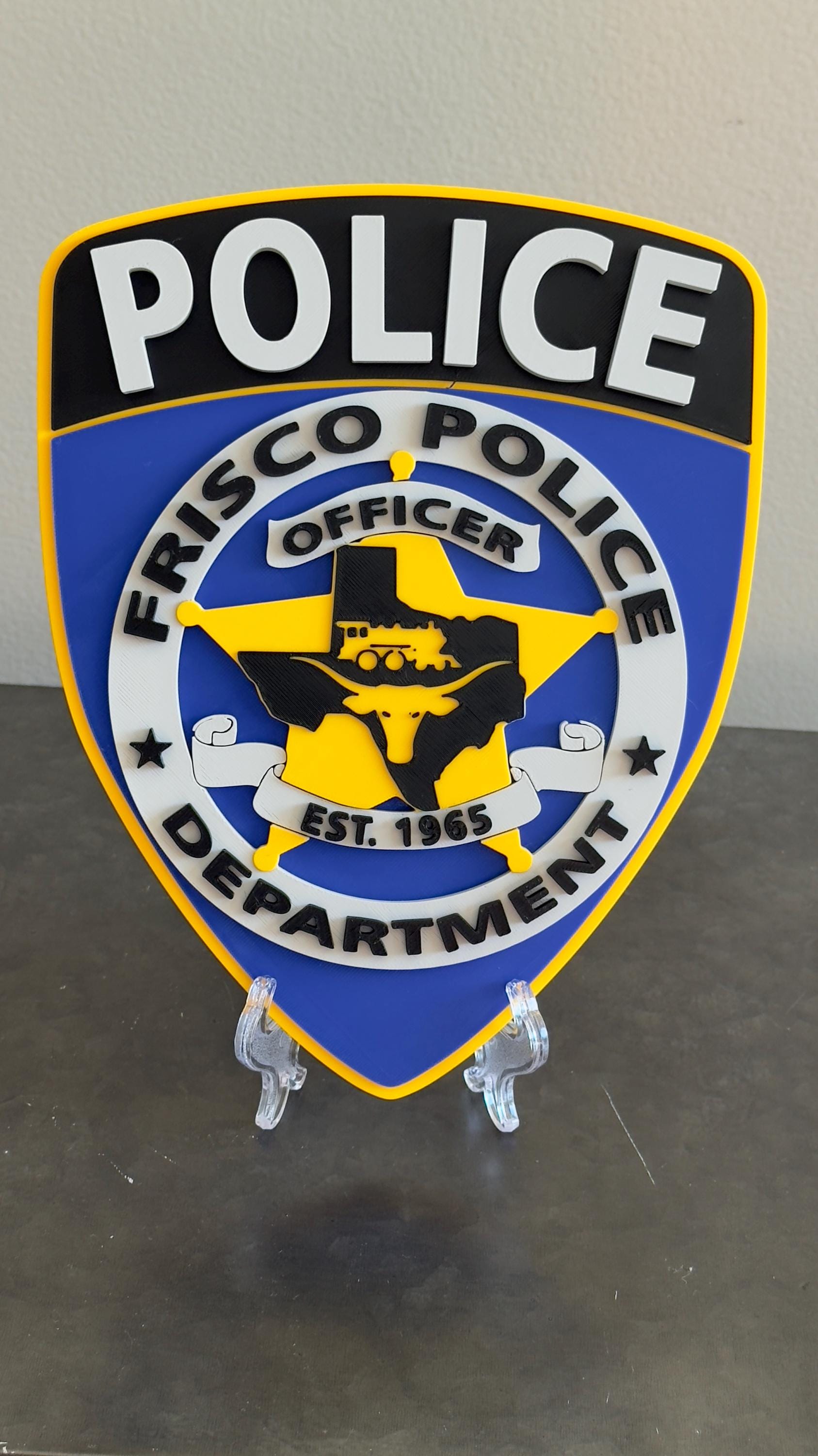 Frisco Police Department 3D Plaque – Texas First Responder Wall Art