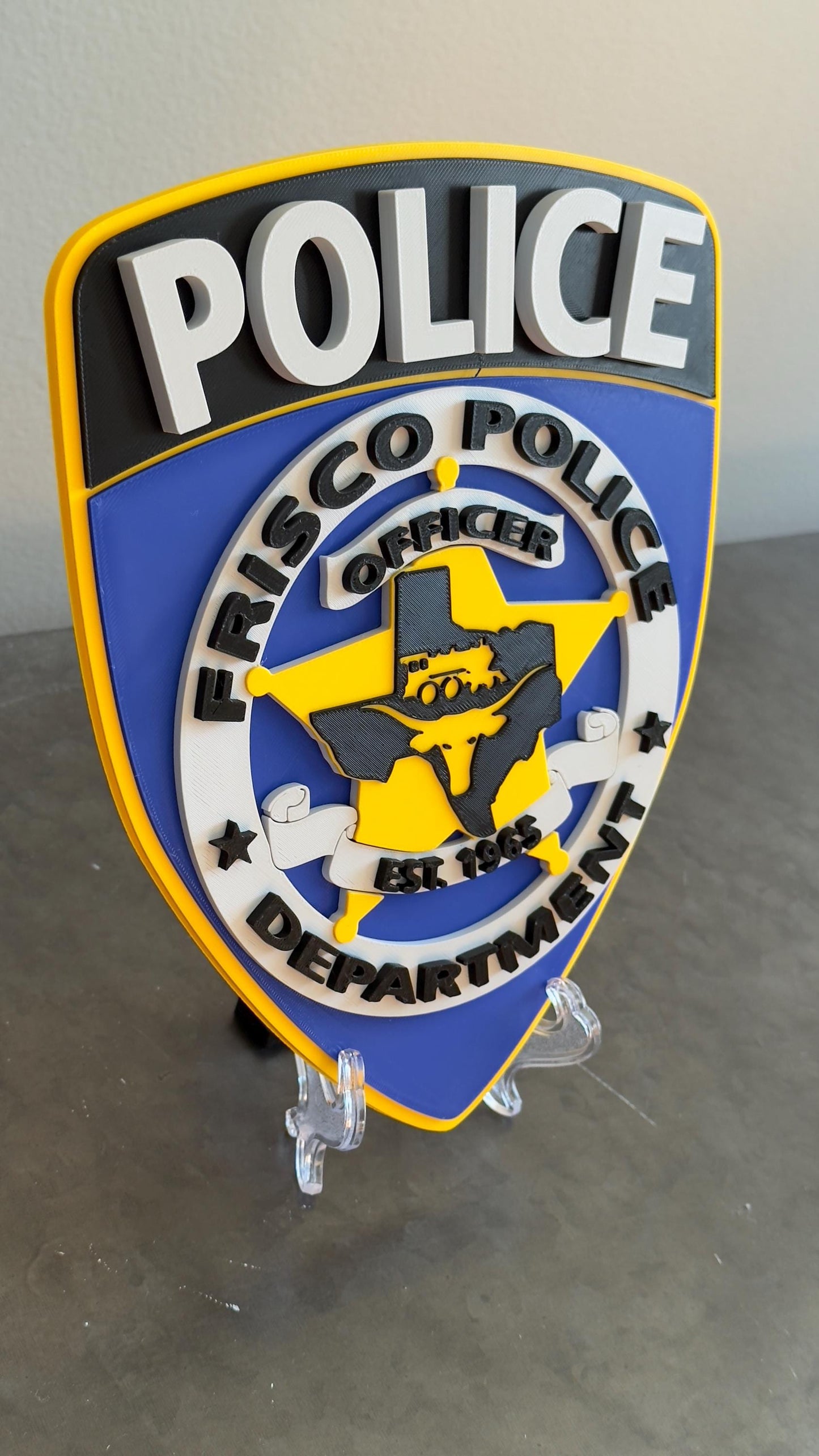 Frisco Police Department 3D Plaque – Texas First Responder Wall Art