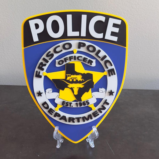 Frisco Police Department 3D Plaque – Texas First Responder Wall Art