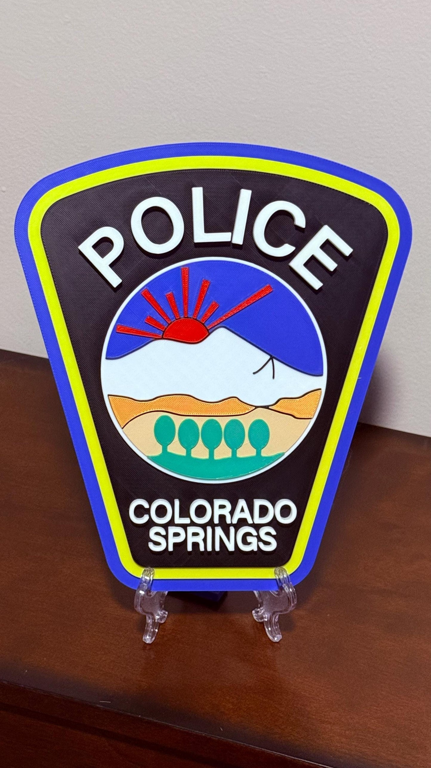 Colorado Springs Police Department 3D Embossed Plaque - First Responder Wall Art