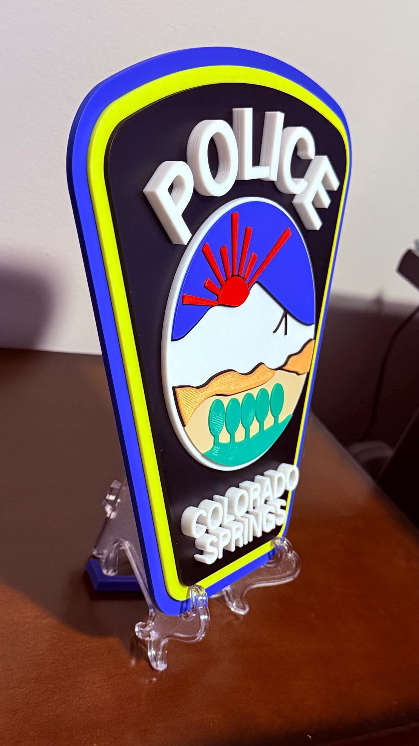 Colorado Springs Police Department 3D Embossed Plaque - First Responder Wall Art