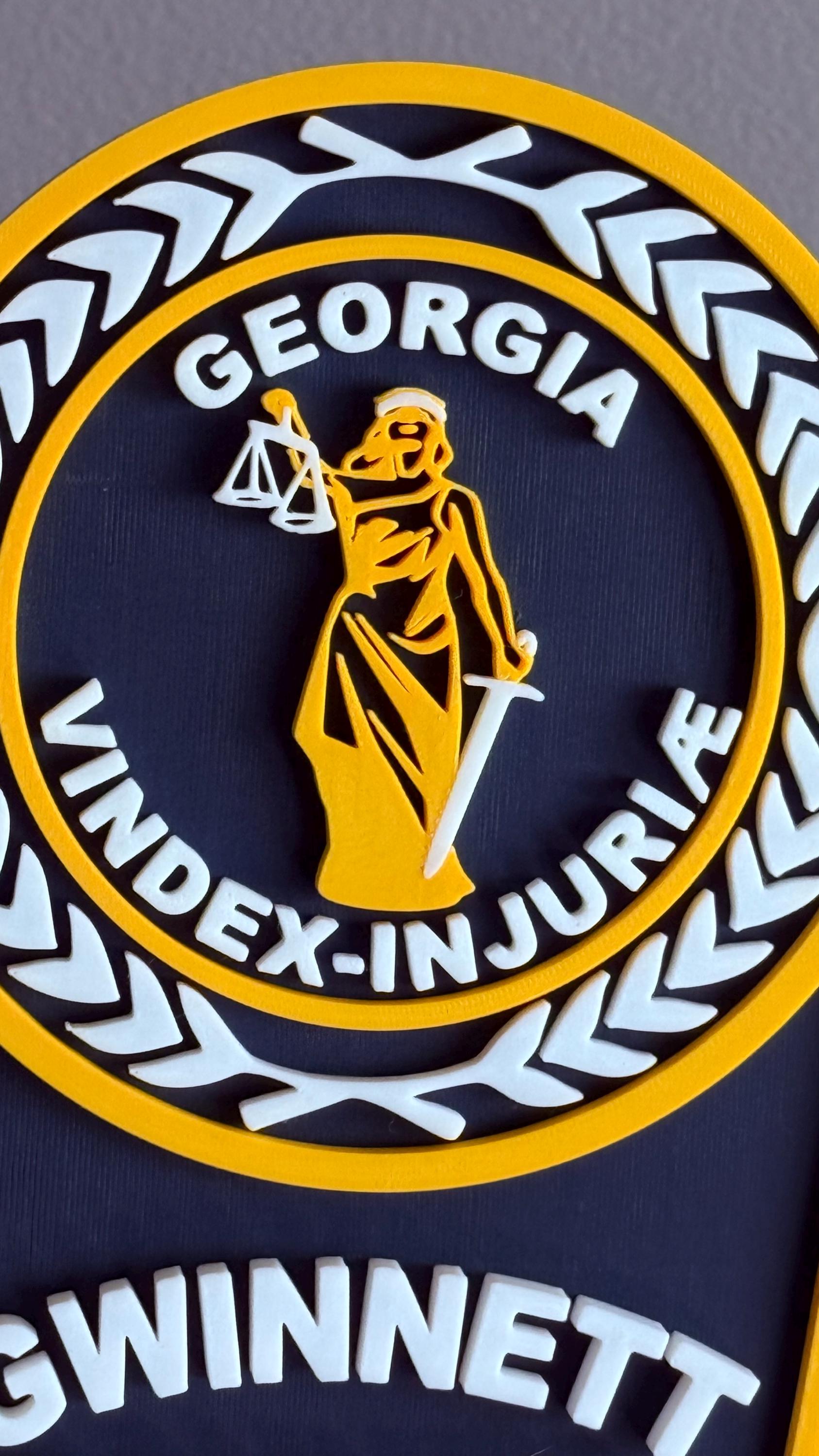 Gwinnett County GA Police 3D Embossed Plaque - First Responder Wall Art Georgia