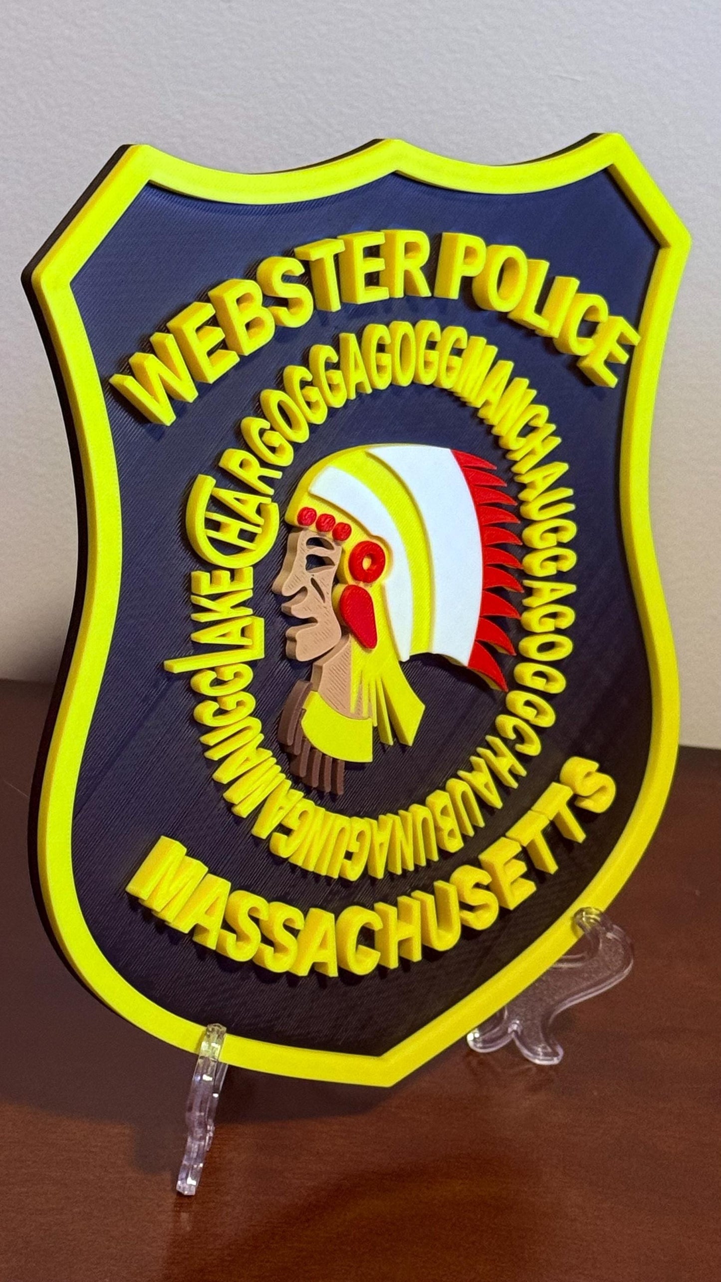 Webster Police Department Plaque: 3D Embossed Massachusetts Tribute Massachusetts