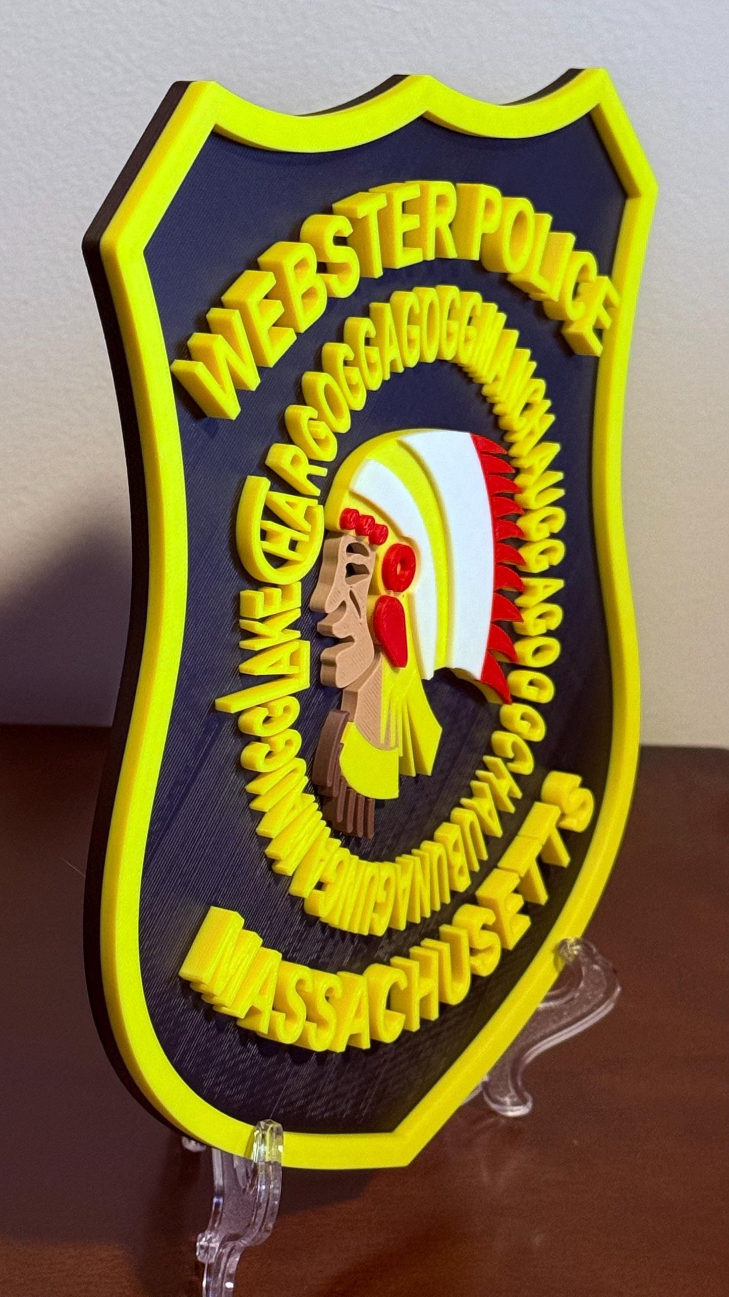 Webster Police Department Plaque: 3D Embossed Massachusetts Tribute Massachusetts
