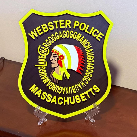 Webster Police Department Plaque: 3D Embossed Massachusetts Tribute Massachusetts