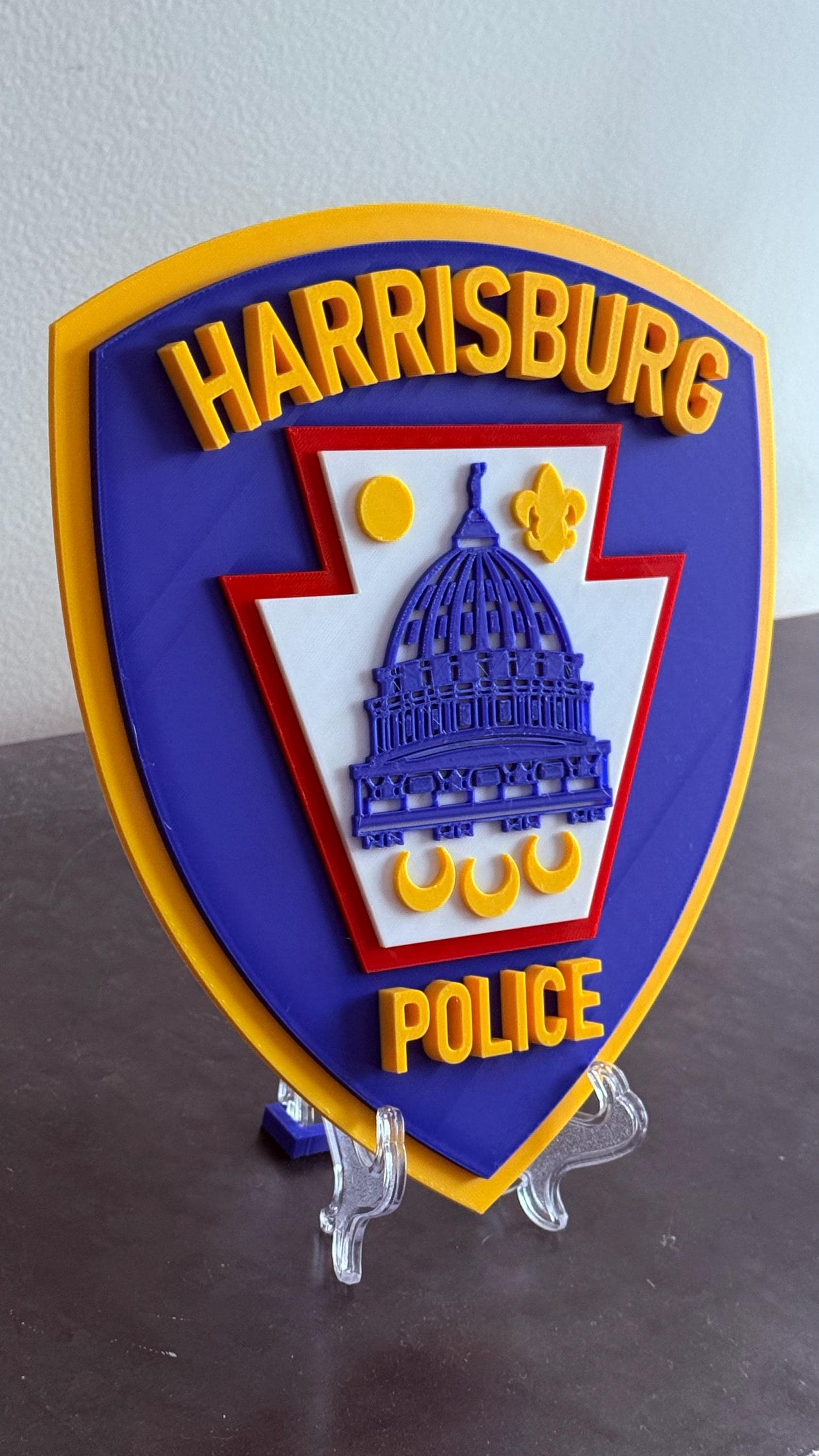 Harrisburg Police 3D Embossed Plaque: First Responder Wall Art Pennsylvania