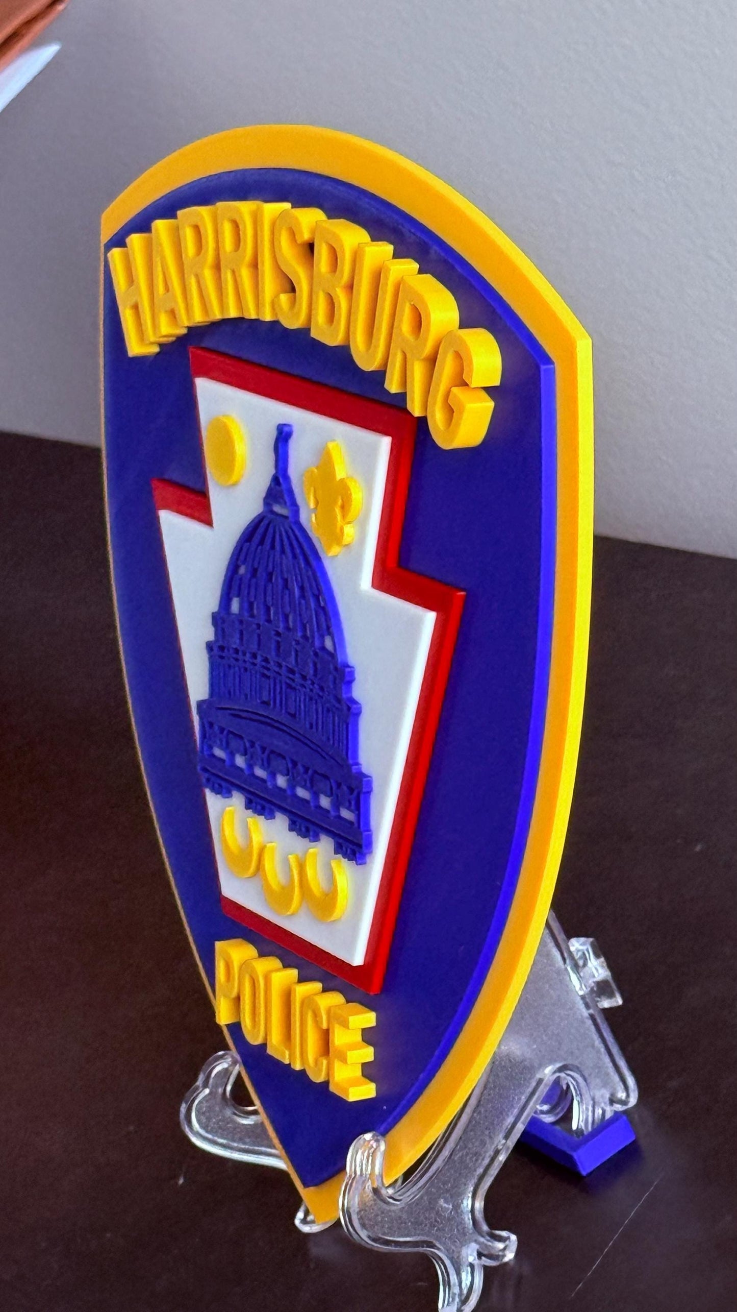 Harrisburg Police 3D Embossed Plaque: First Responder Wall Art Pennsylvania