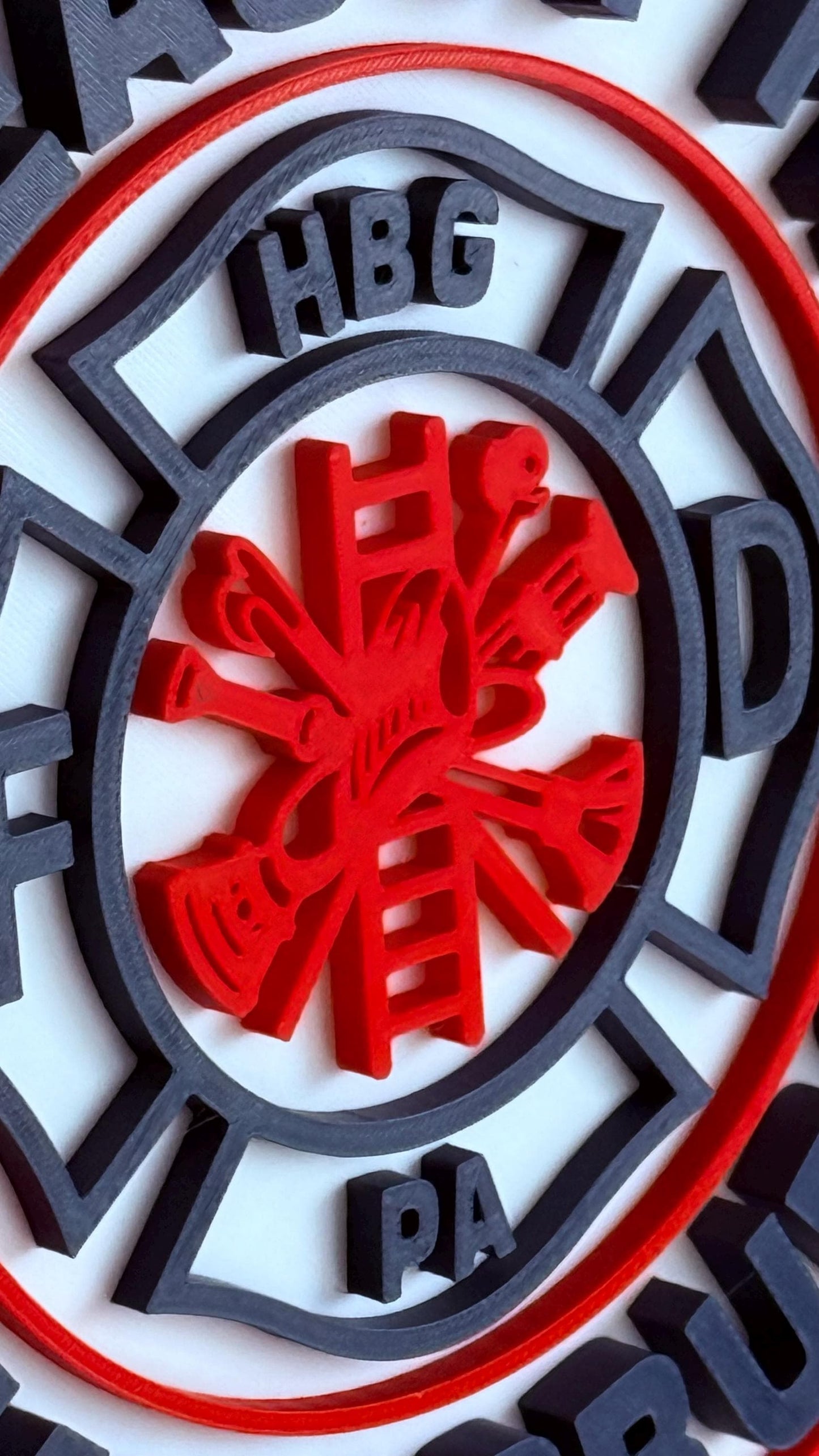 Harrisburg Bureau of Fire Department 3D Embossed Plaque: First Responder Wall Art Pennsylvania
