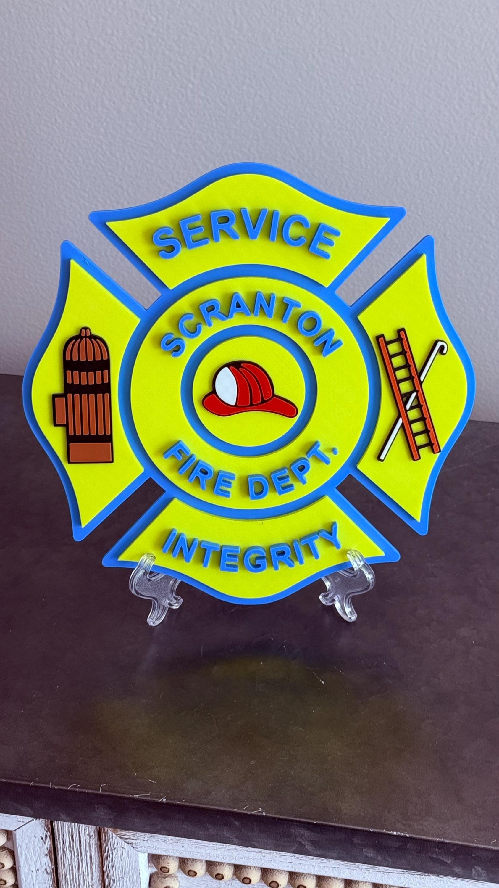 Scranton Fire Department Plaque - 3D First Responder Display Pennsylvania