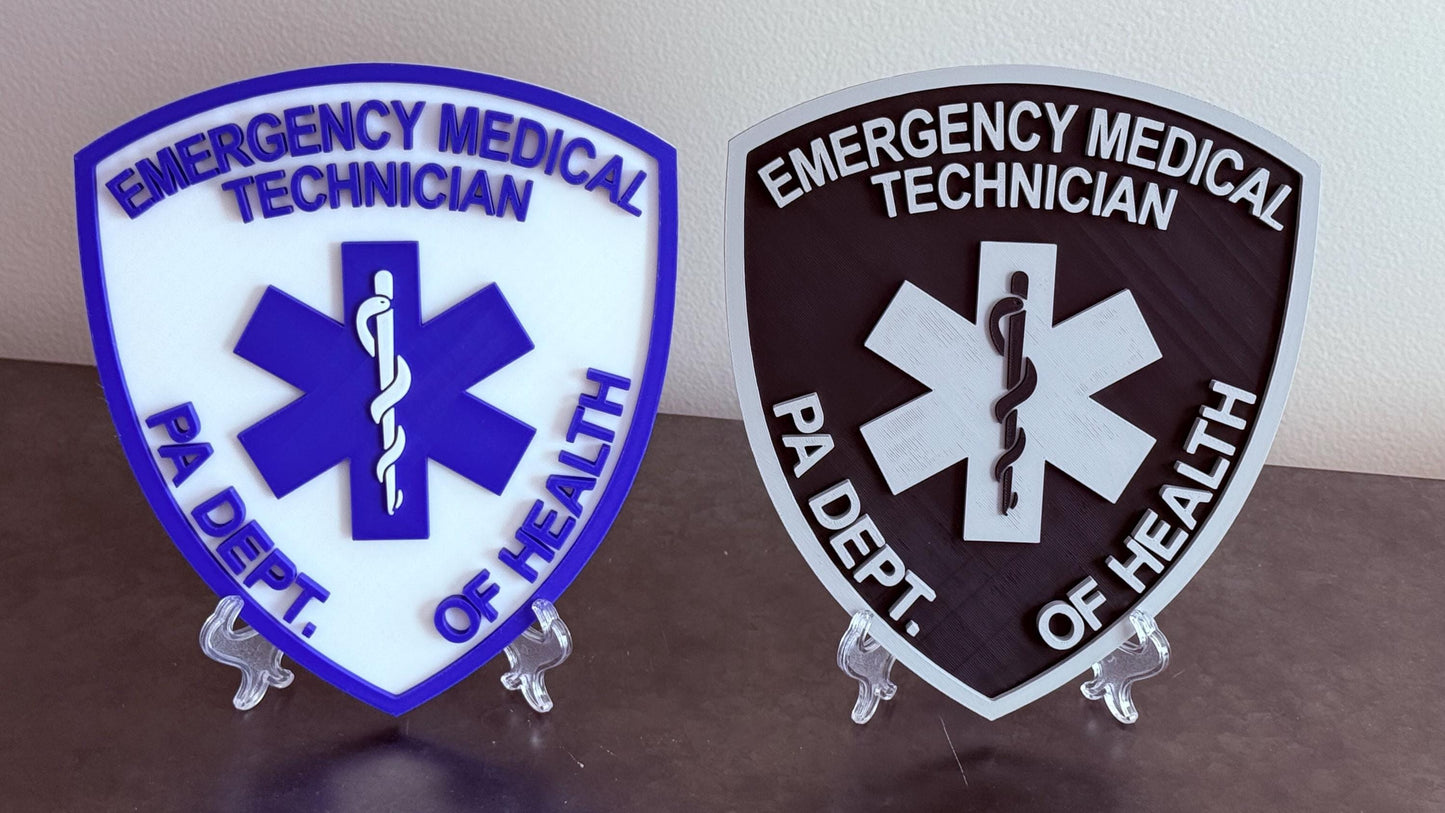 Pennsylvania EMT Plaque 3D First Responder Wall Art PA Display Plaque EMS Gift