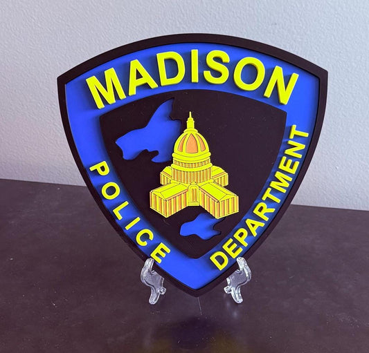 Madison Police Department 3D Embossed Plaque: First Responder Wall Art Wisconsin