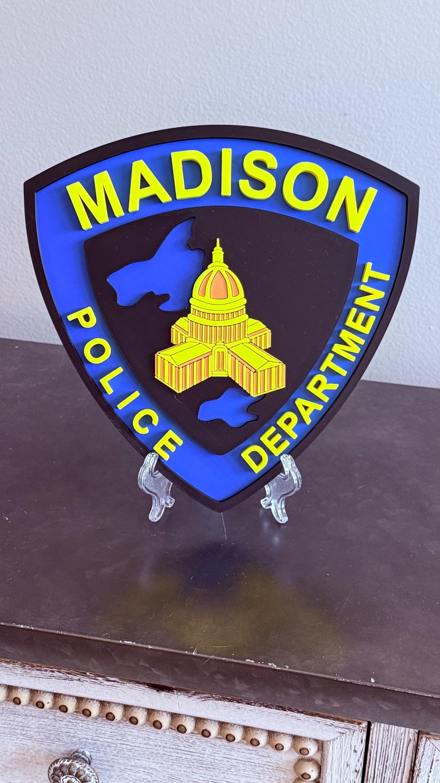 Madison Police Department 3D Embossed Plaque: First Responder Wall Art Wisconsin