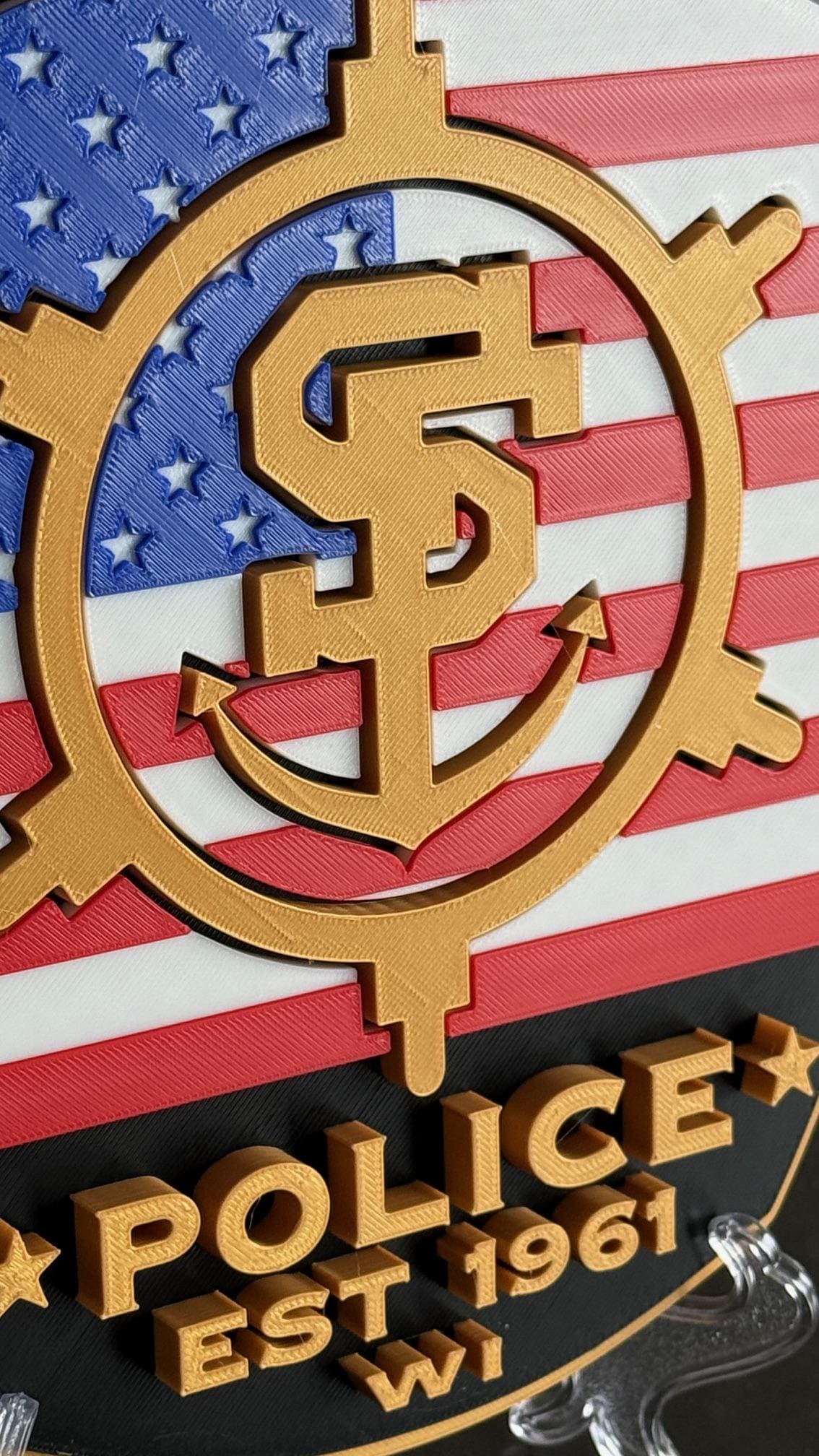 St. Francis Police Department 3D Embossed Plaque: First Responder Wall Art Wisconsin